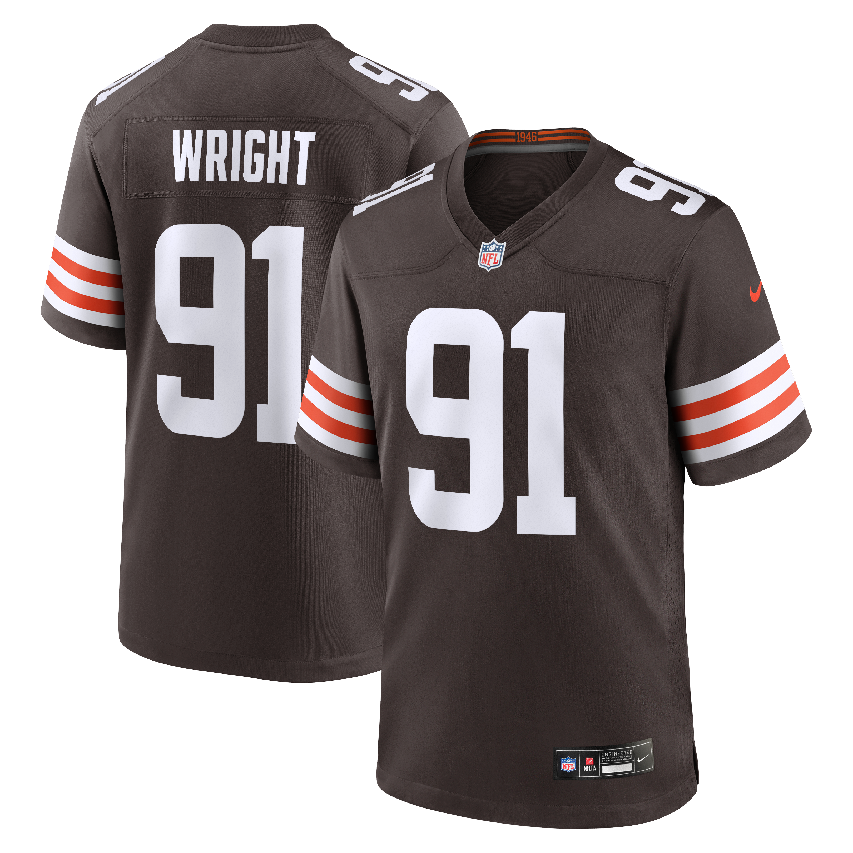 Alex Wright Cleveland Browns Team Game Jersey - Brown - Image 2
