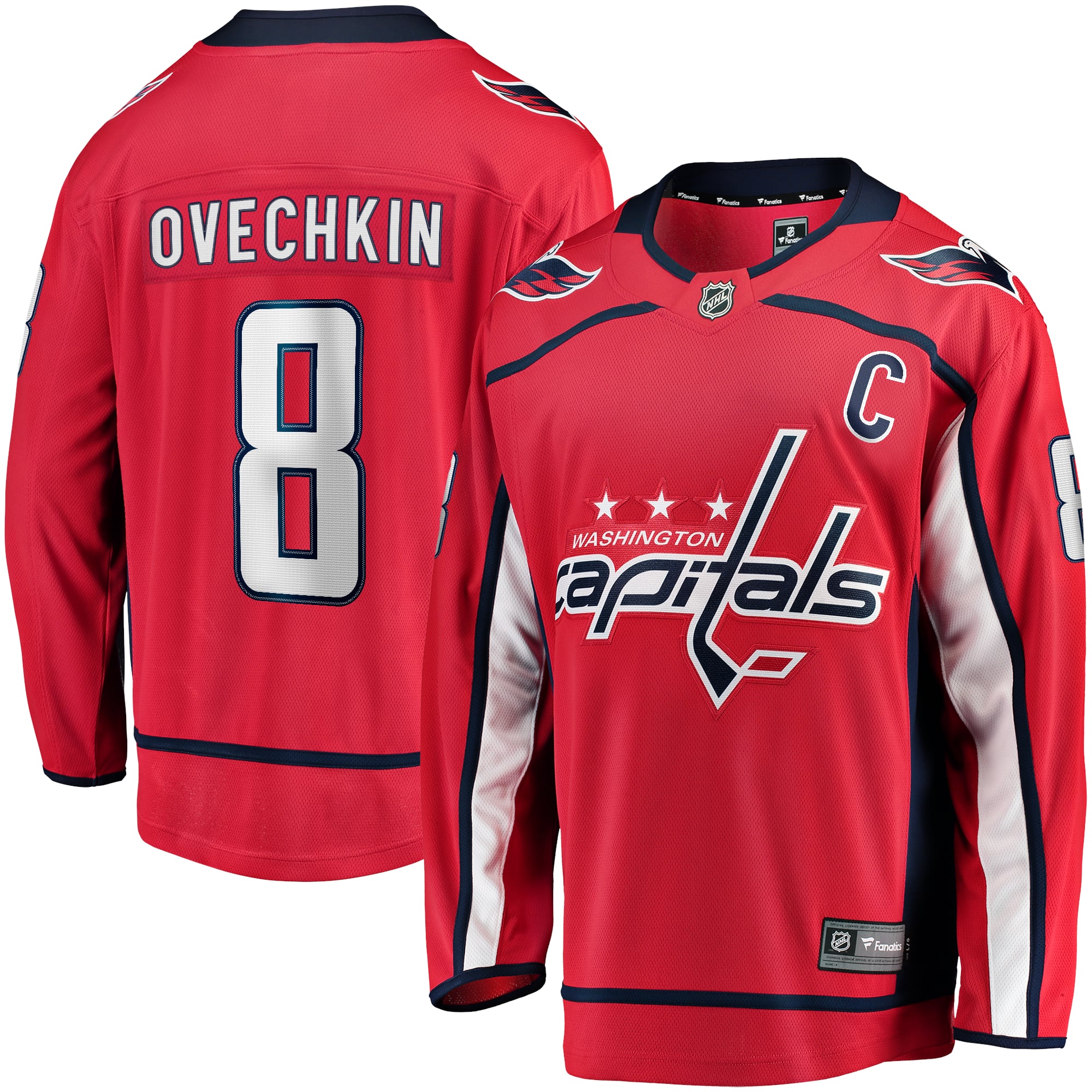 Alexander Ovechkin Washington Capitals Captain Patch Home Breakaway Jersey - Red - Image 2