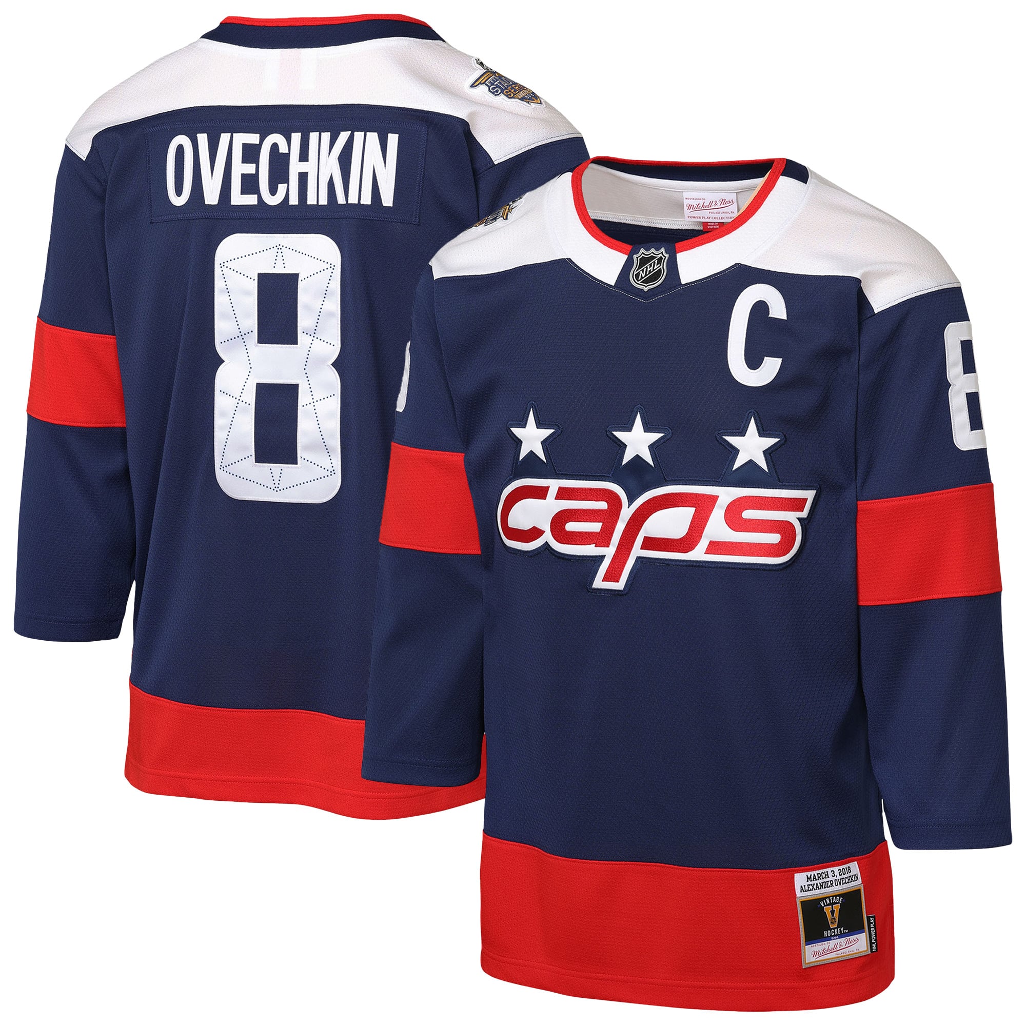 Alexander Ovechkin Washington Capitals Youth 2018 Stadium Series Power Play 2.0 Player Jersey - Navy - Image 2
