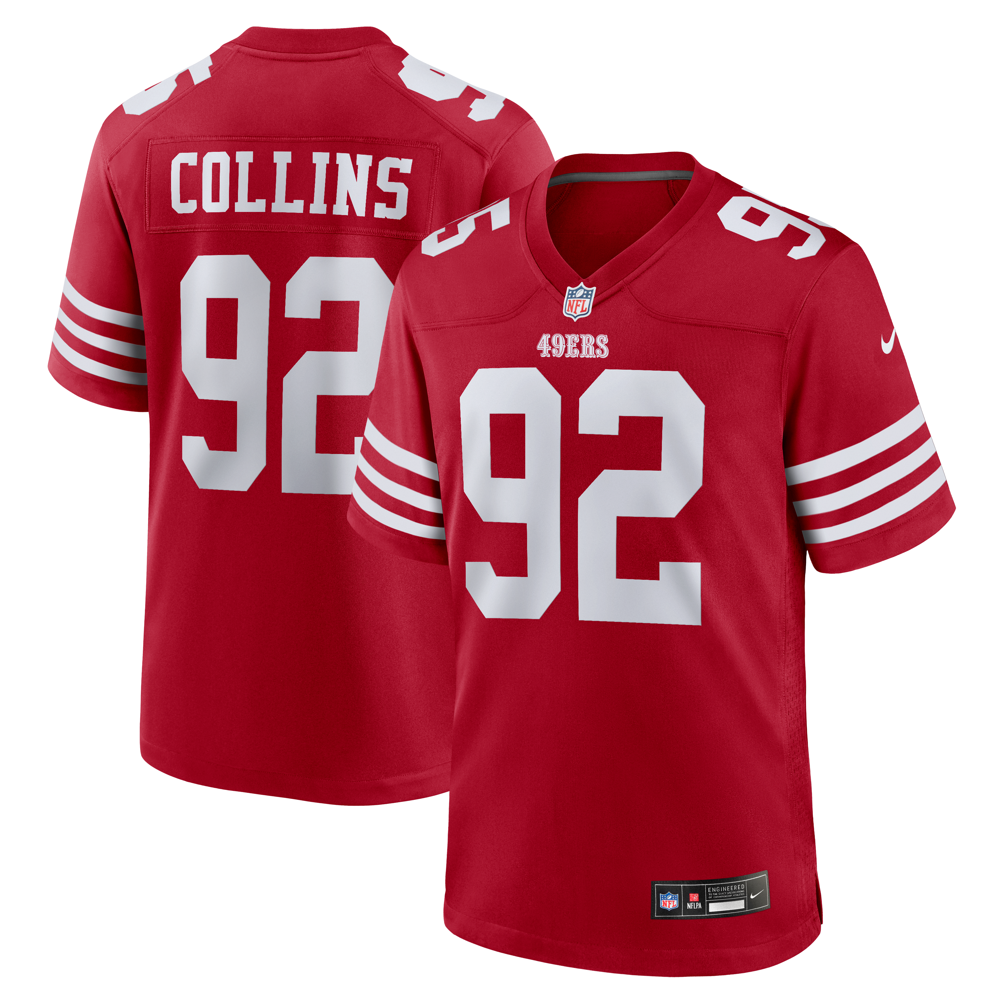 Alfred Collins San Francisco 49ers Team Game Jersey - Scarlet - Image 2