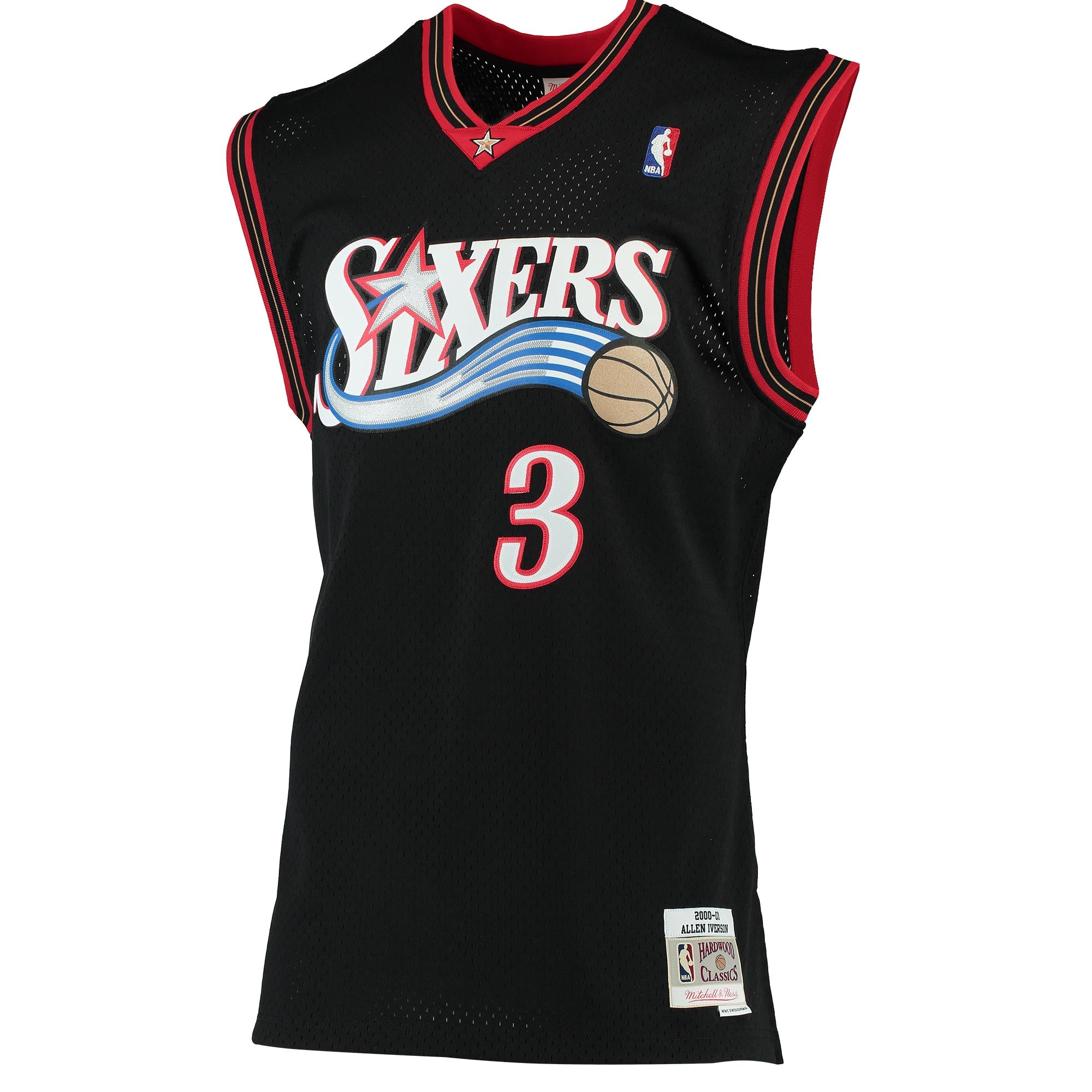Allen Iverson Philadelphia 76ers 1996/97 Hardwood Classics Swingman Jersey - Black - Image 3