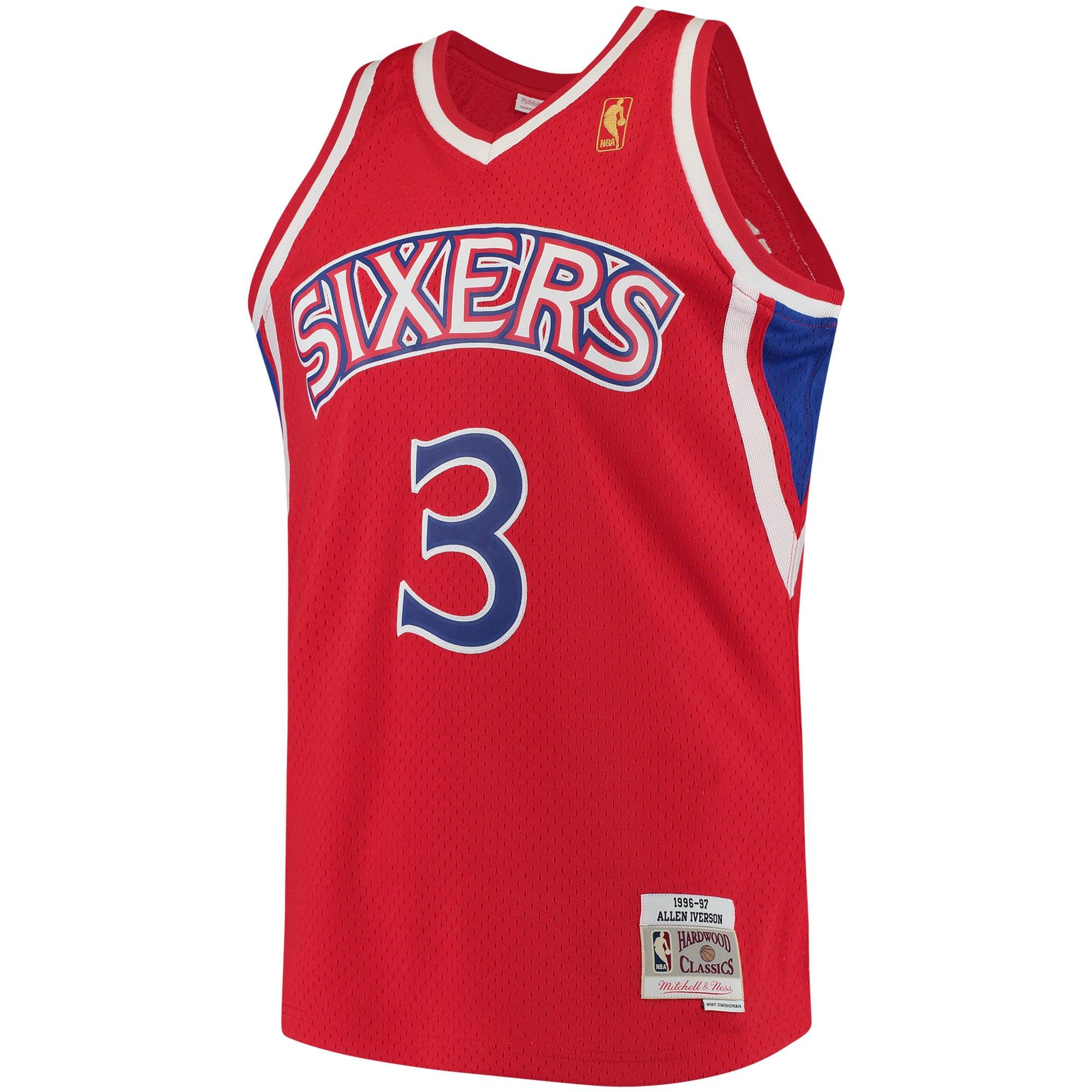 Allen Iverson Philadelphia 76ers 1996/97 Hardwood Classics Swingman Jersey - Red - Image 3