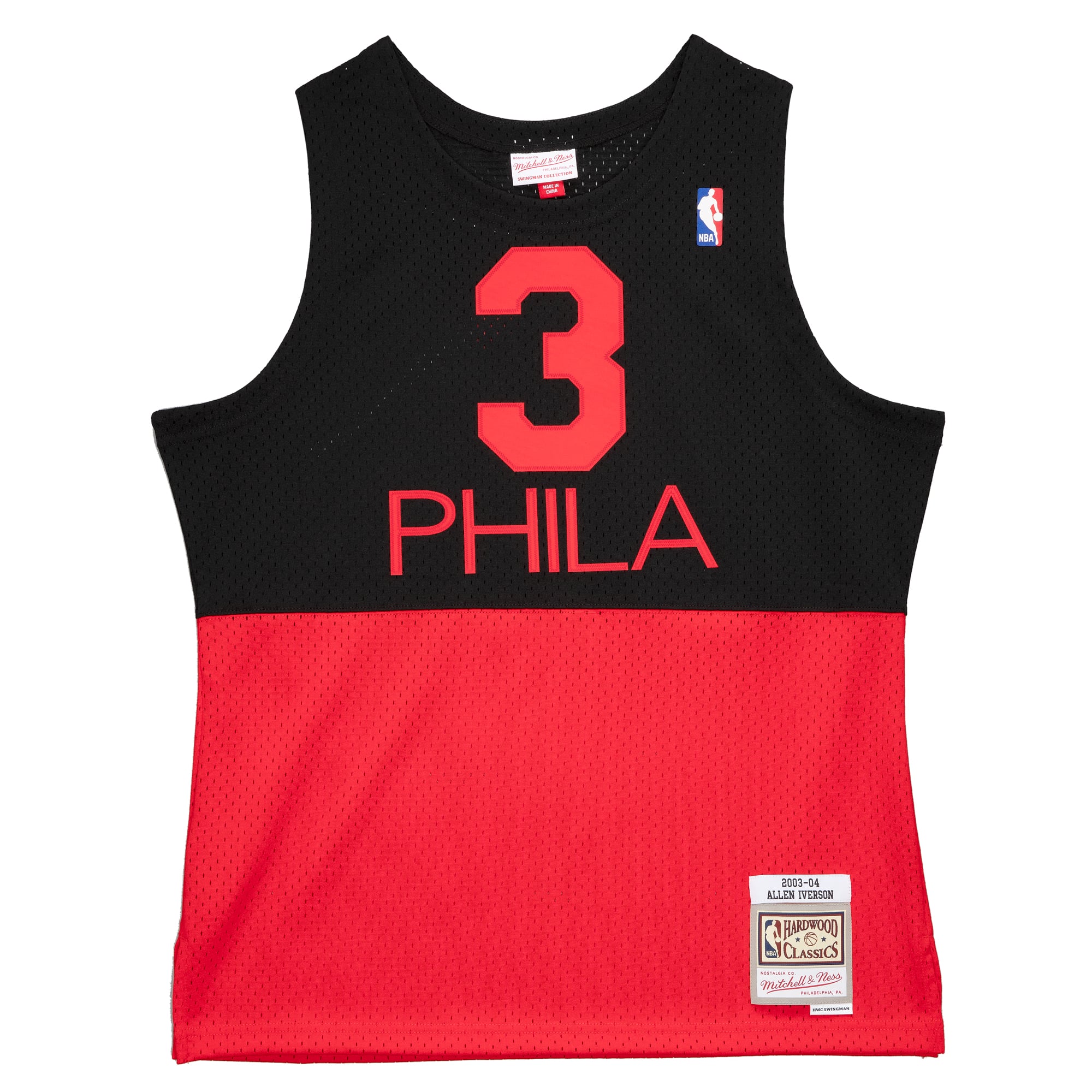 Allen Iverson Philadelphia 76ers 2003/04 Hardwood Classics Reload 2.0 Swingman Jersey - Black - Image 3