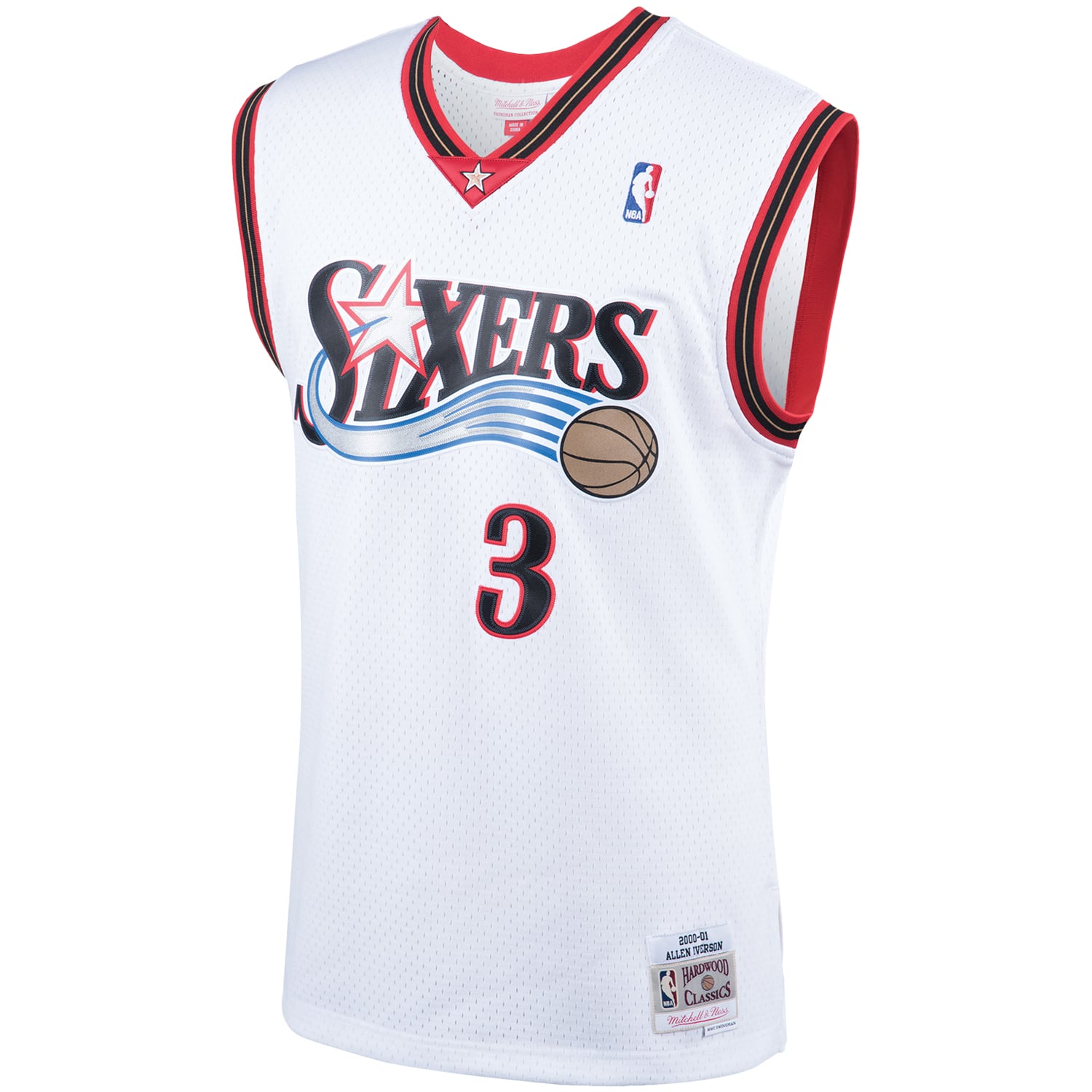 Allen Iverson Philadelphia 76ers Hardwood Classics Swingman Jersey - White - Image 3