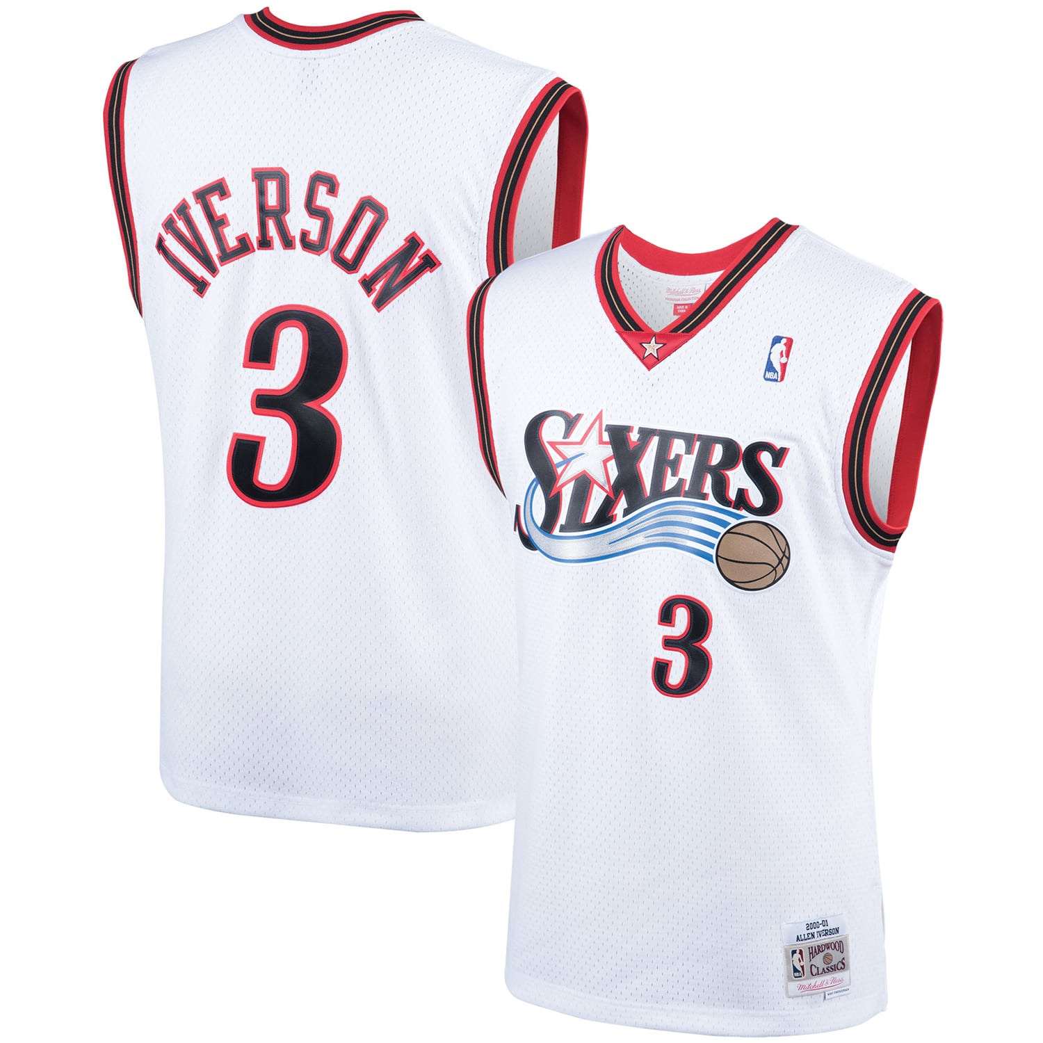 Allen Iverson Philadelphia 76ers Hardwood Classics Swingman Jersey - White - Image 2