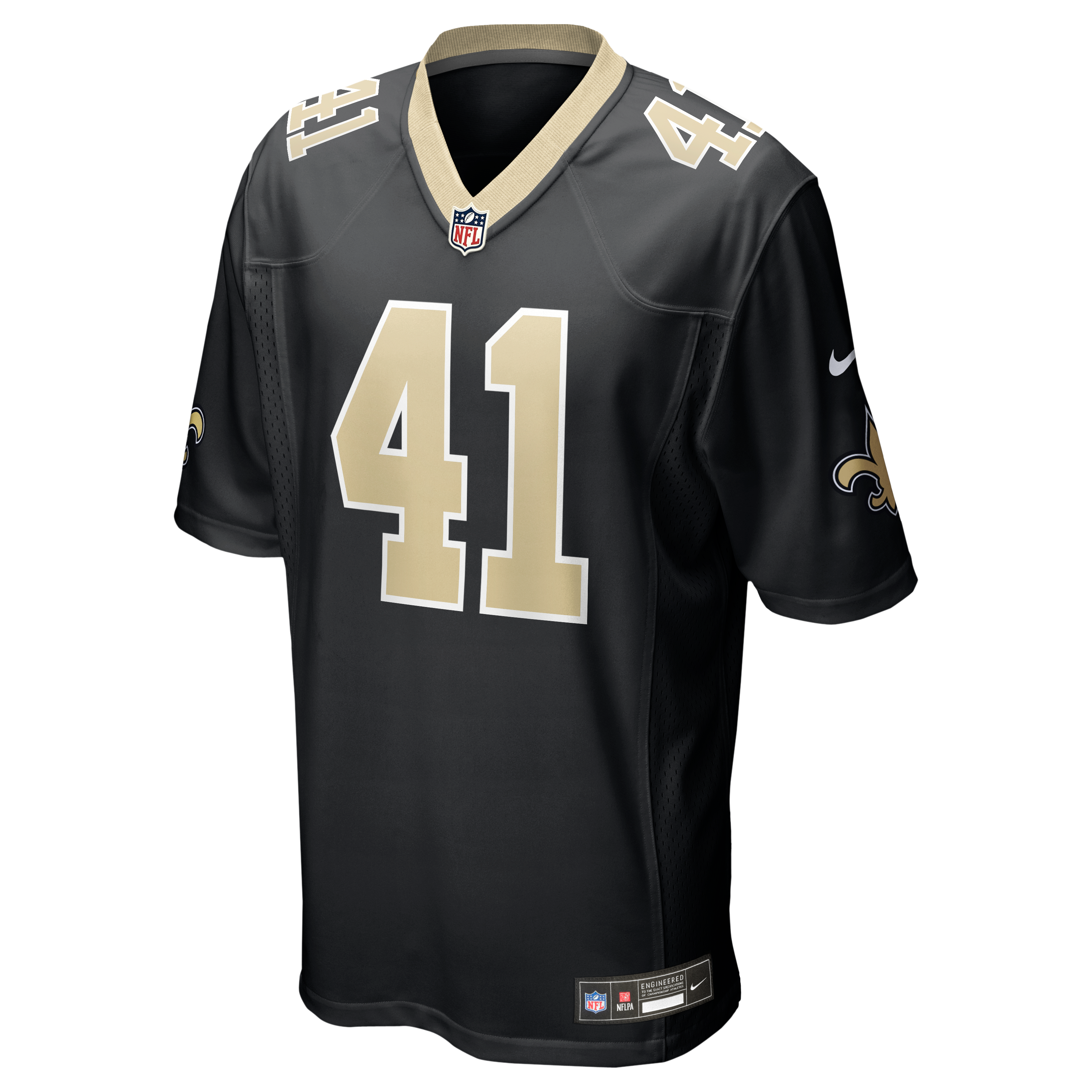 Alvin Kamara New Orleans Saints Alternate Game Jersey - White - Black - Image 3