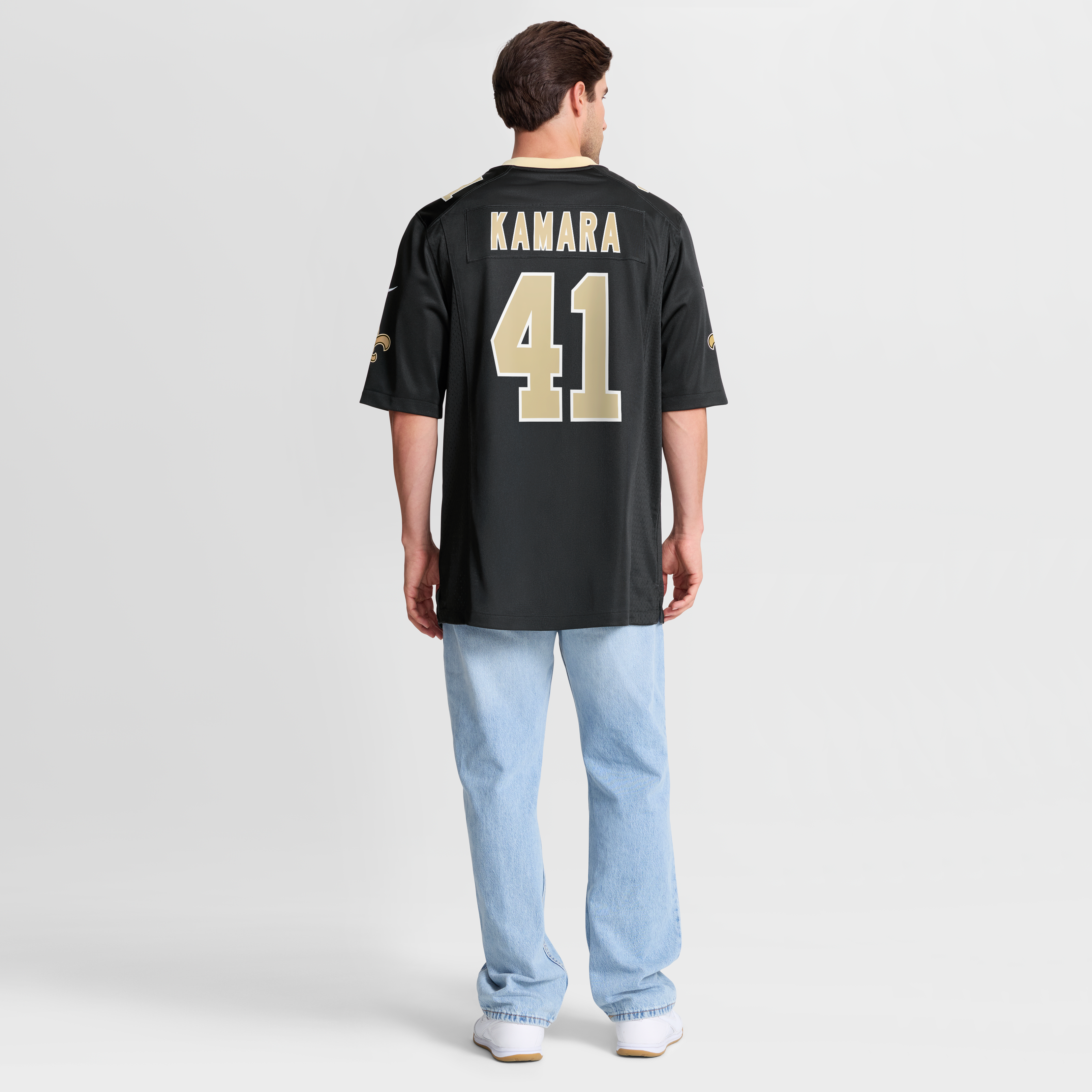 Alvin Kamara New Orleans Saints Alternate Game Jersey - White - Black - Image 9