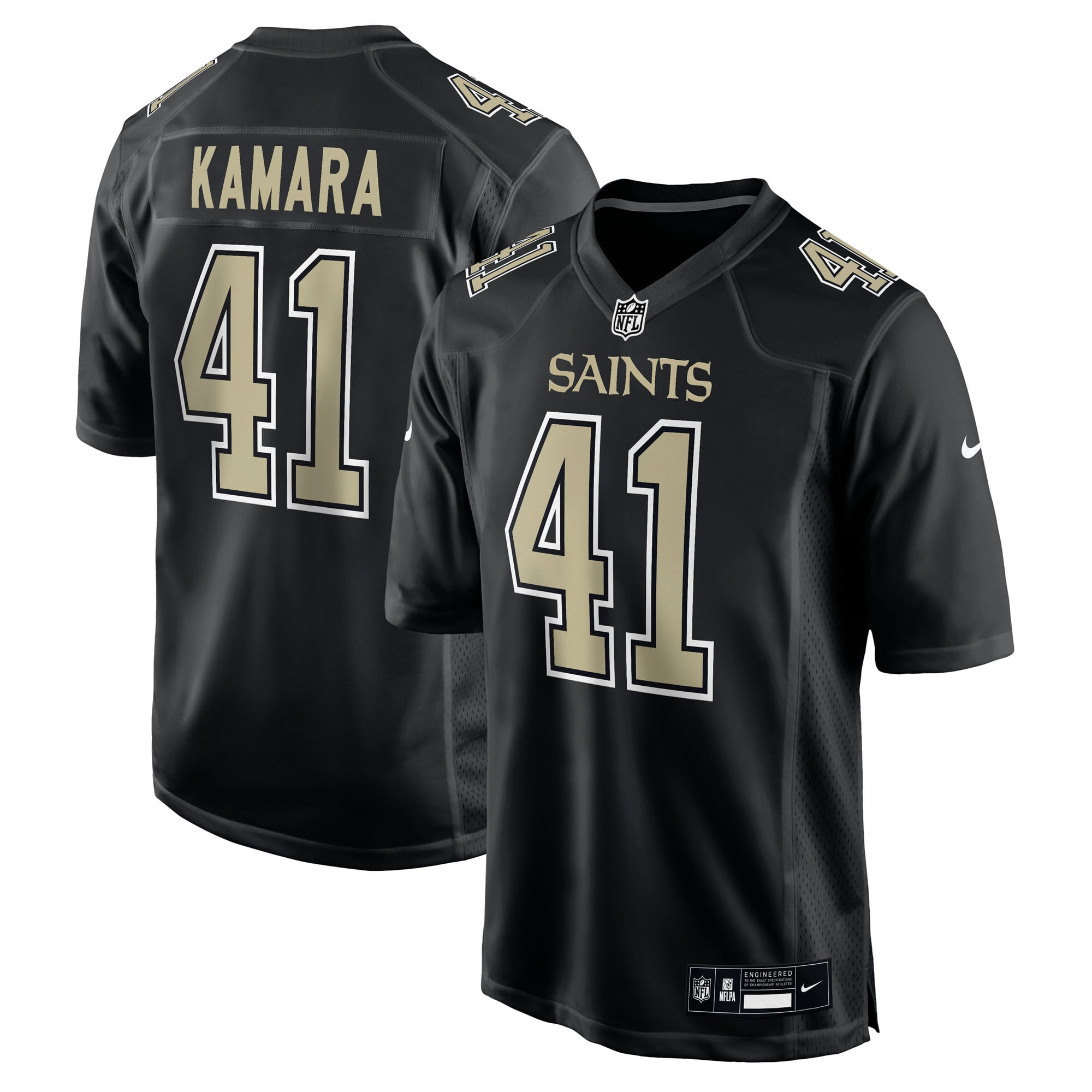 Alvin Kamara New Orleans Saints Fashion Game Jersey - Carbon Black - Image 2