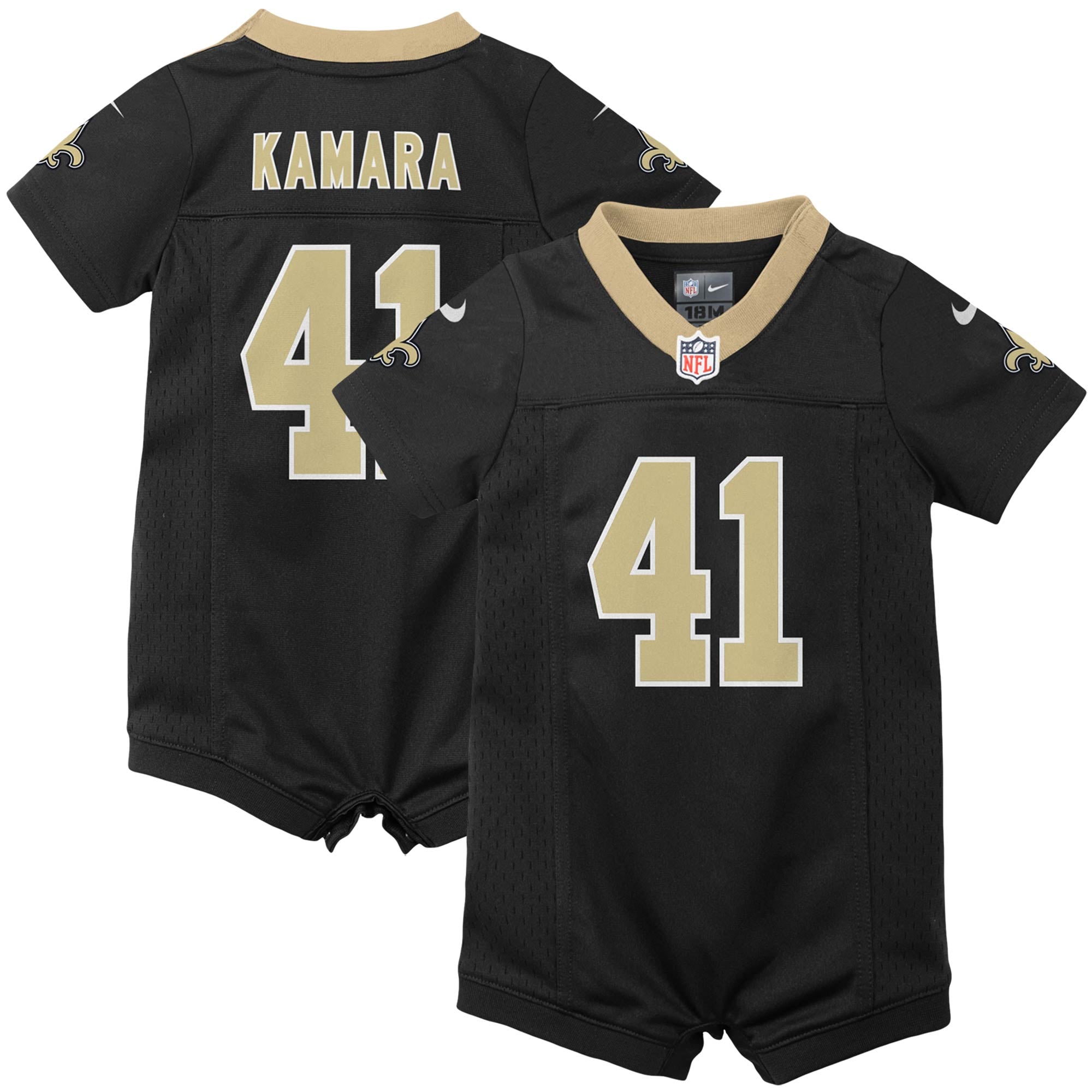 Alvin Kamara New Orleans Saints Newborn & Infant Romper Jersey - Black - Image 2