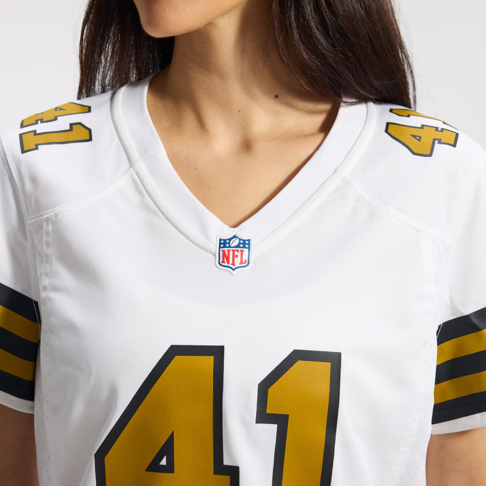 Alvin Kamara New Orleans Saints Women's Alternate Game Player Jersey - White - Image 9
