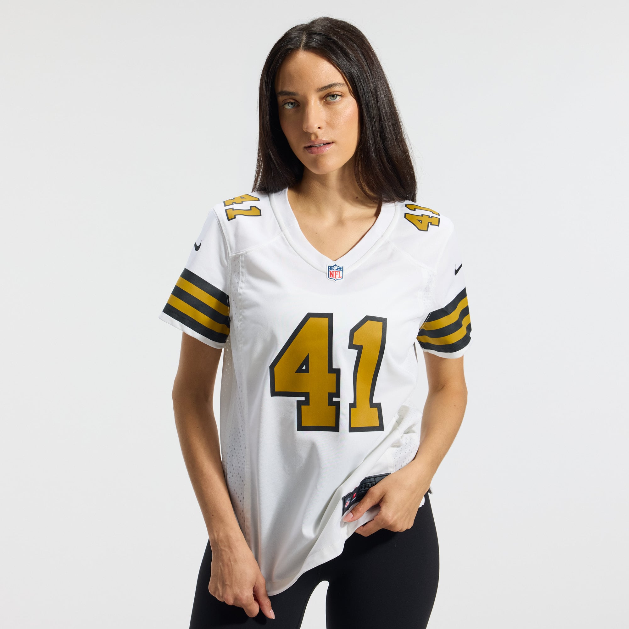 Alvin Kamara New Orleans Saints Women's Alternate Game Player Jersey - White - Image 3