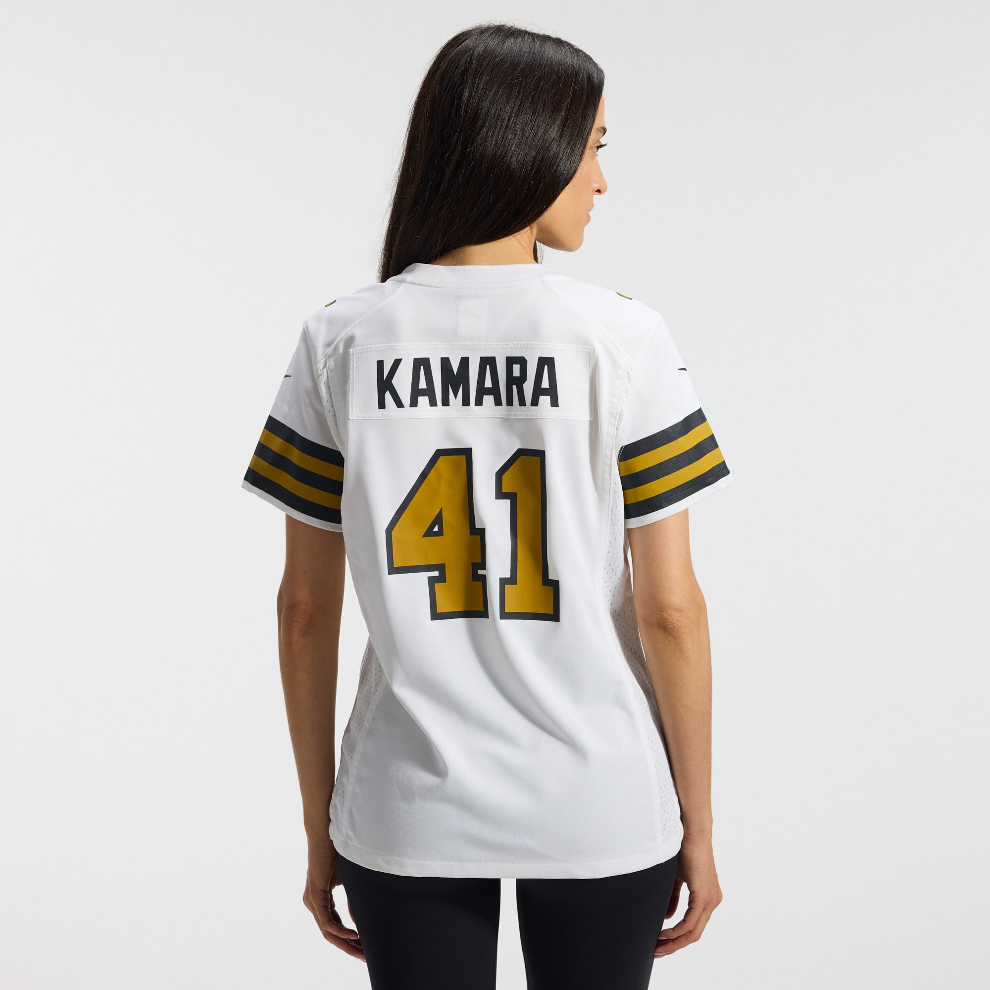 Alvin Kamara New Orleans Saints Women's Alternate Game Player Jersey - White - Image 4