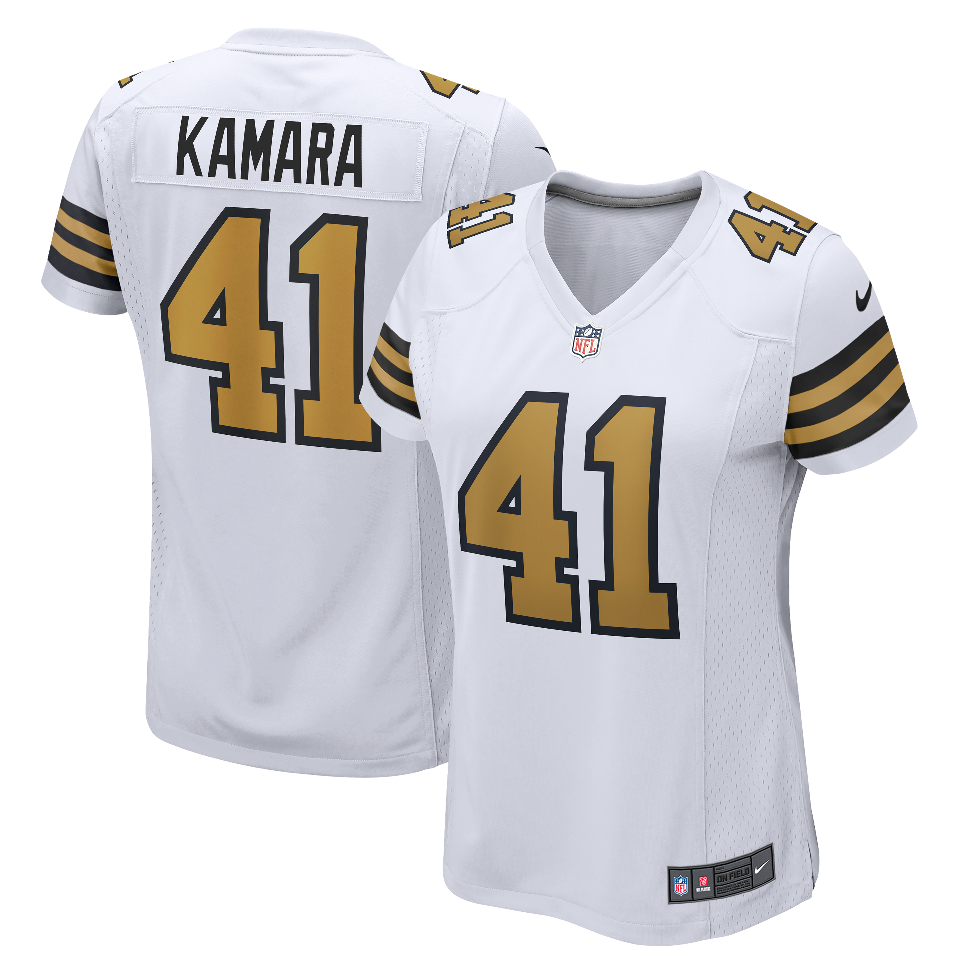 Alvin Kamara New Orleans Saints Women's Alternate Game Player Jersey - White