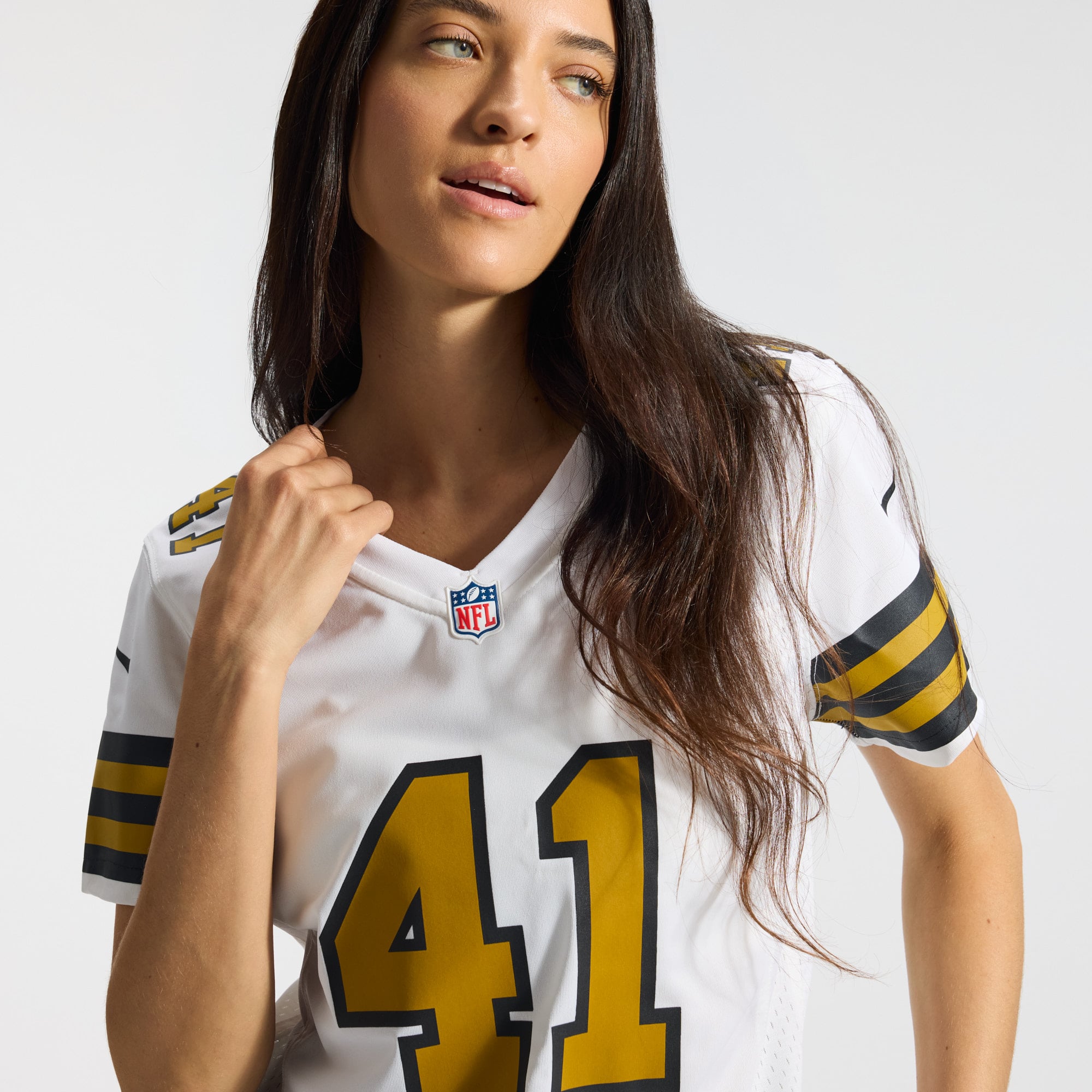 Alvin Kamara New Orleans Saints Women's Alternate Game Player Jersey - White - Image 10