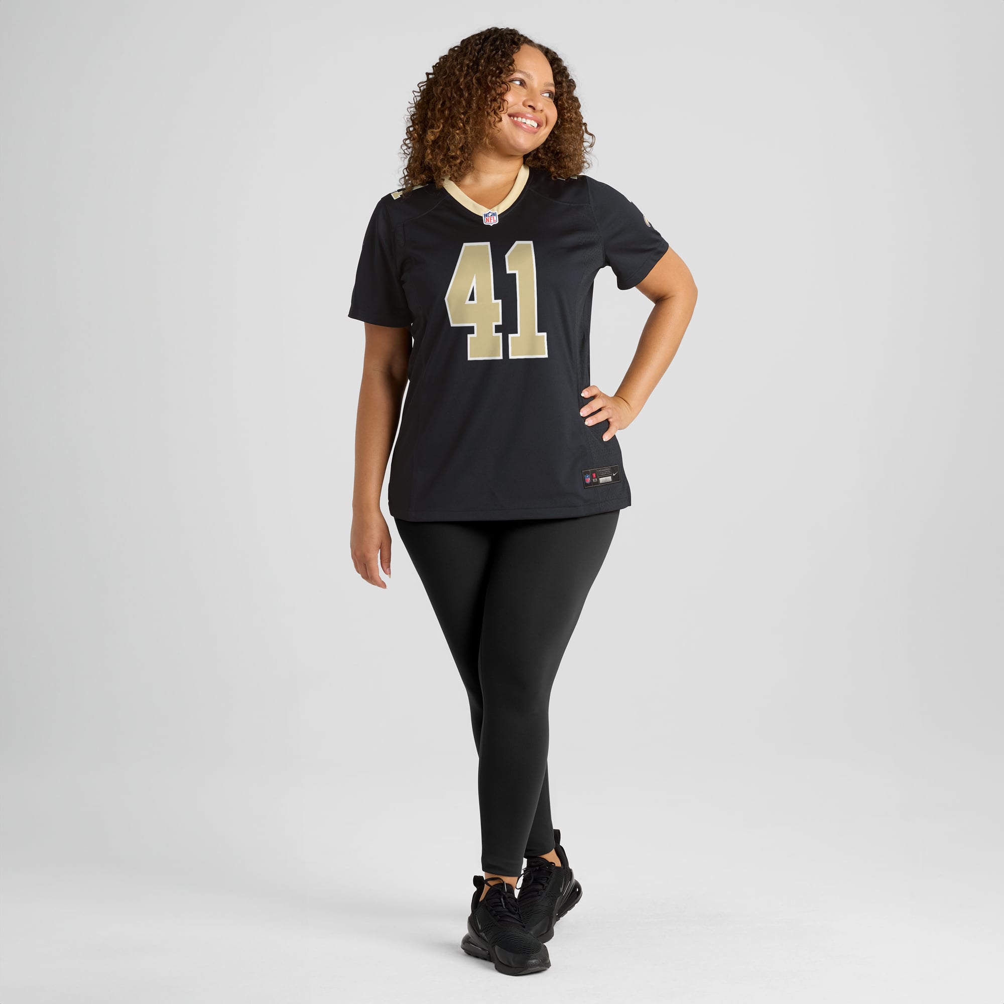 Alvin Kamara New Orleans Saints Women's Gameday Golds Alternate Game Player Jersey - Black - Image 7