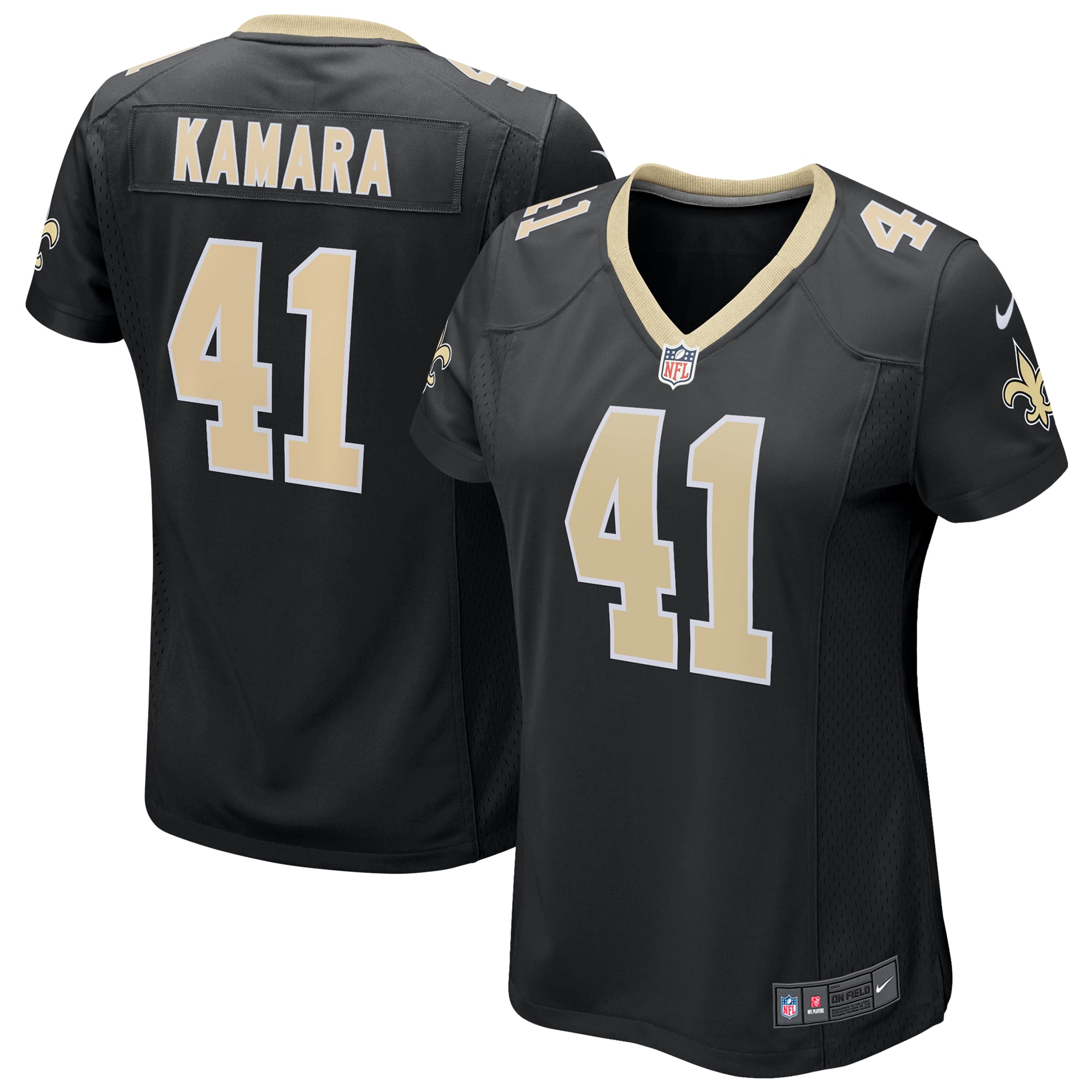Alvin Kamara New Orleans Saints Women's Gameday Golds Alternate Game Player Jersey - Black - Image 2