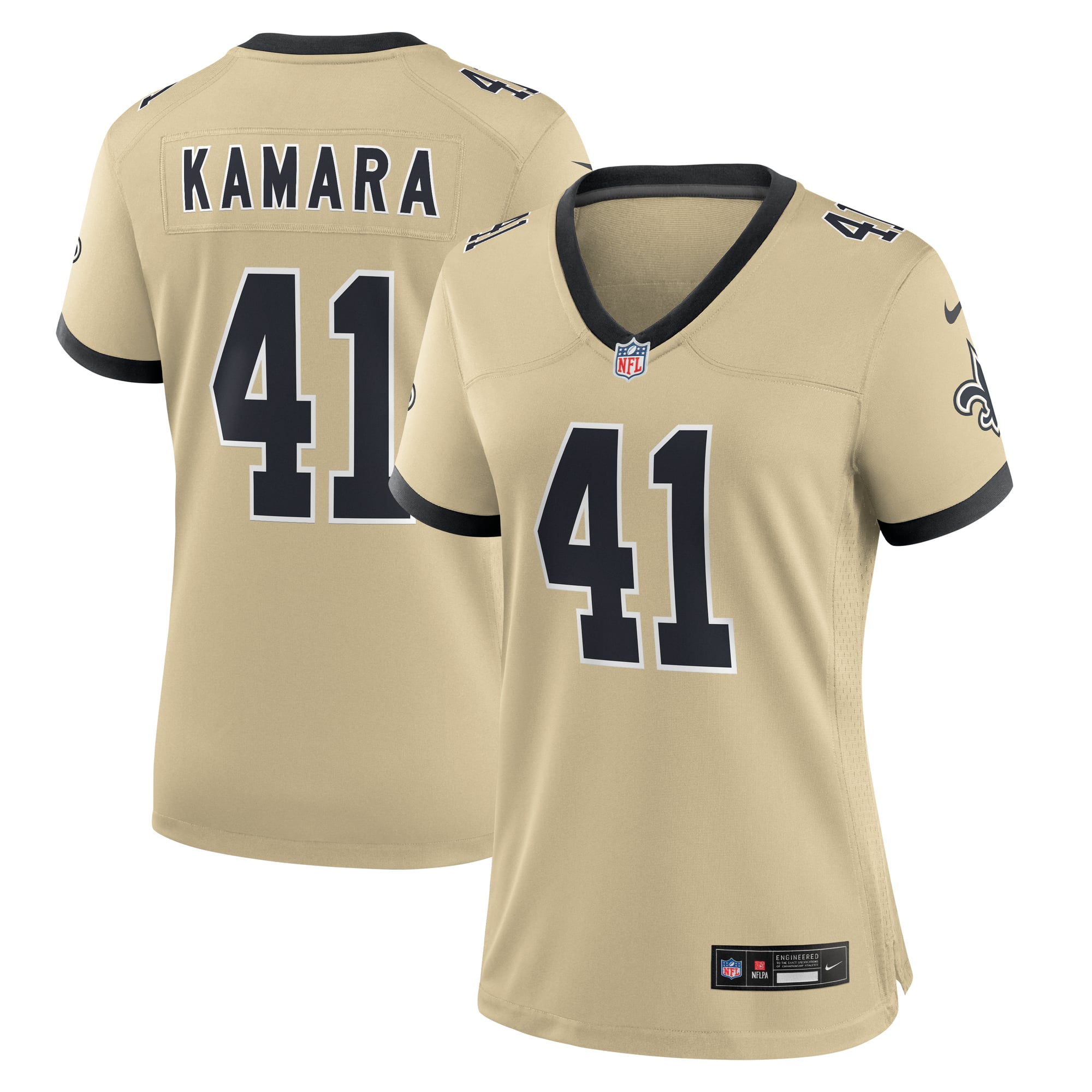 Alvin Kamara New Orleans Saints Women's Gameday Golds Alternate Game Player Jersey - Gold - Image 2