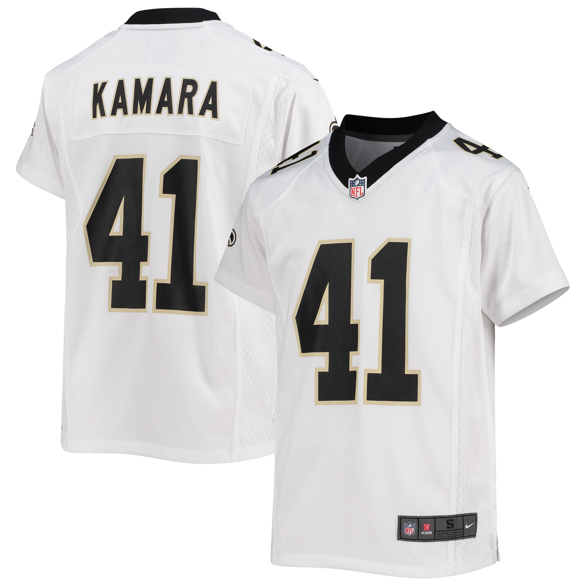 Alvin Kamara New Orleans Saints Youth Game Jersey - White - Image 2