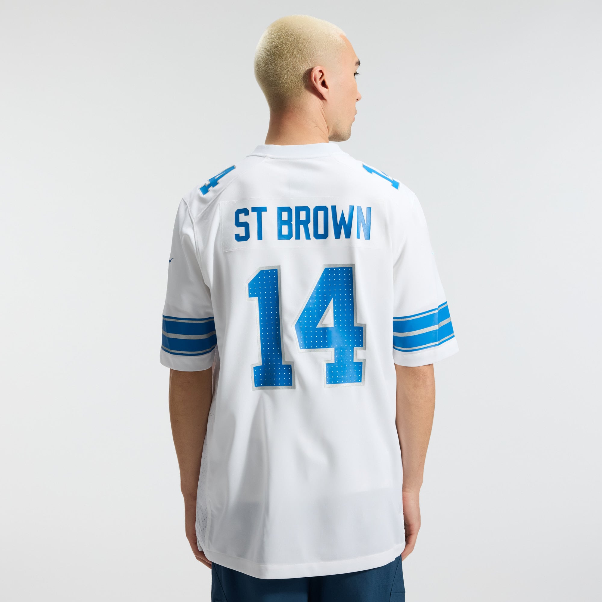 Amon-Ra St. Brown Detroit Lions 2nd Alternate Game Jersey - White - Image 5