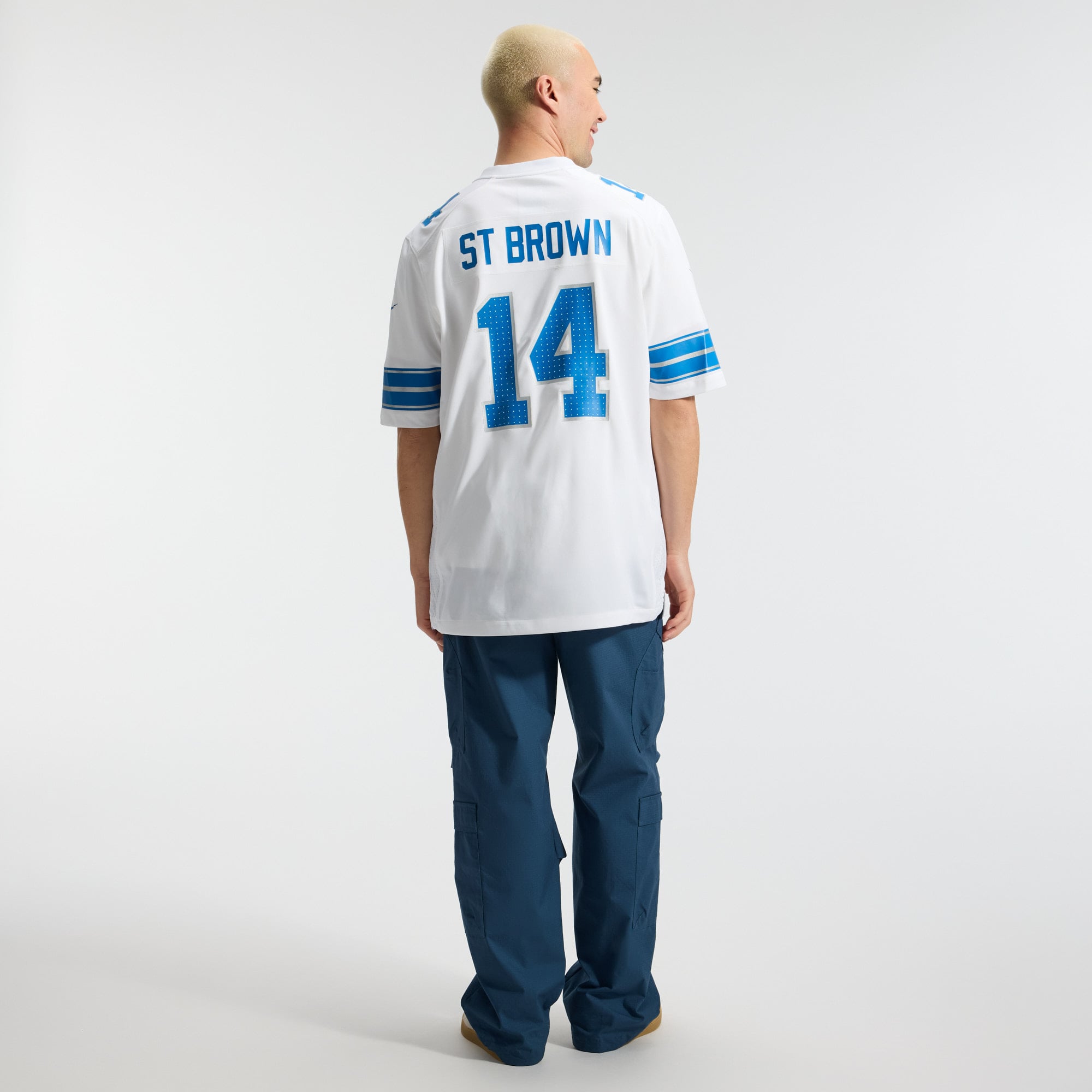 Amon-Ra St. Brown Detroit Lions 2nd Alternate Game Jersey - White - Image 7