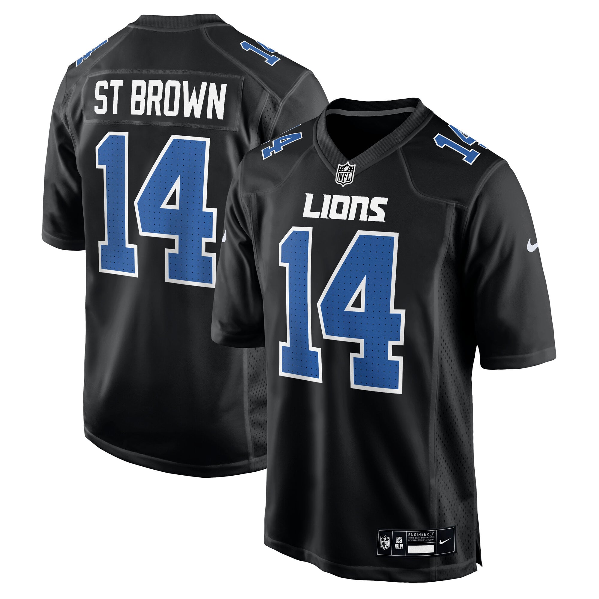 Amon-Ra St. Brown Detroit Lions Carbon Fashion Jersey - Carbon Black - Image 2