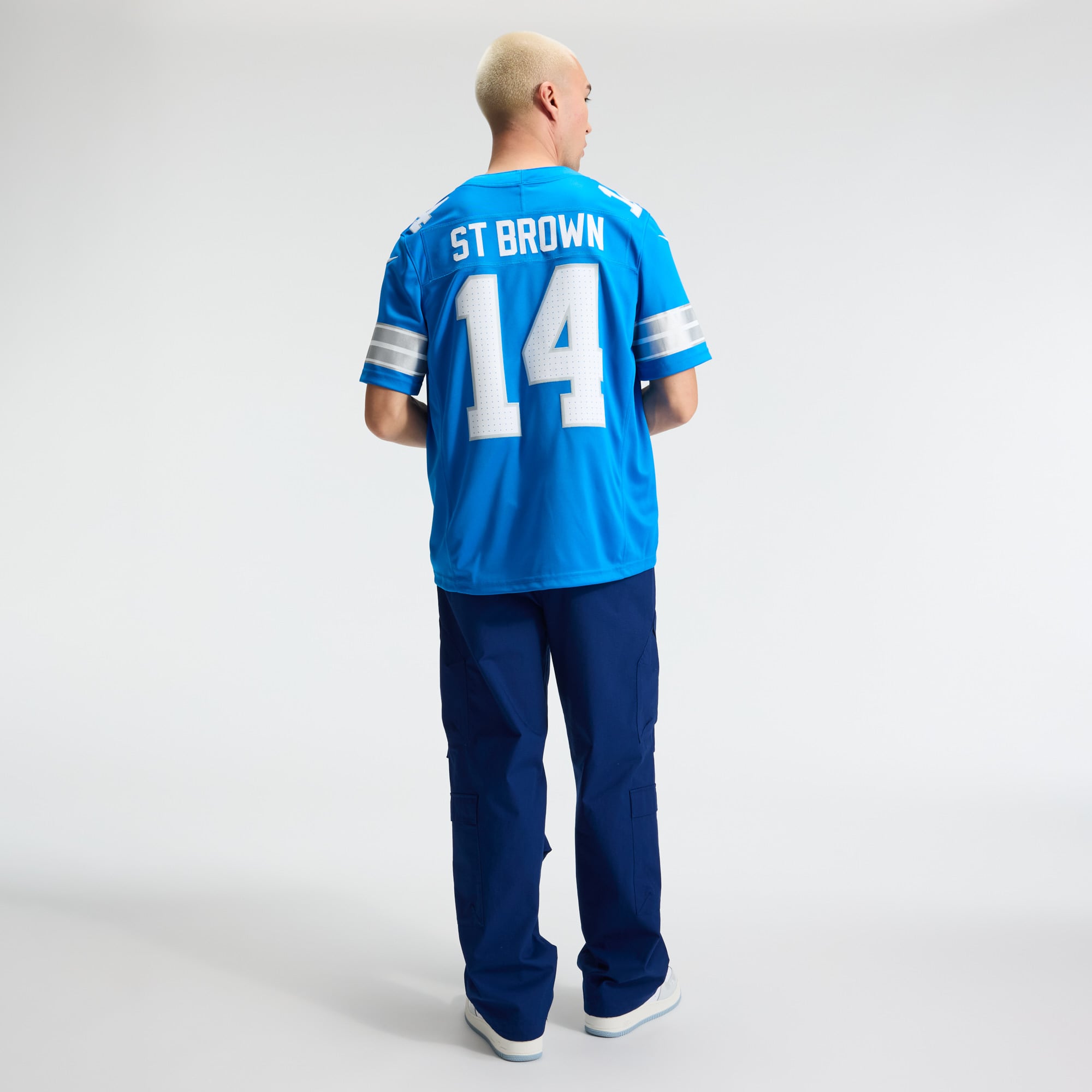 Amon-Ra St. Brown Detroit Lions Team Vapor F.U.S.E. Stitched Limited Jersey - Blue - Image 6