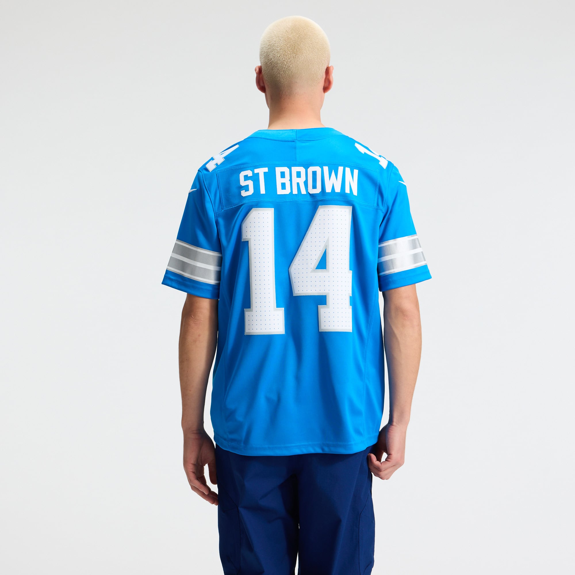 Amon-Ra St. Brown Detroit Lions Team Vapor F.U.S.E. Stitched Limited Jersey - Blue - Image 4