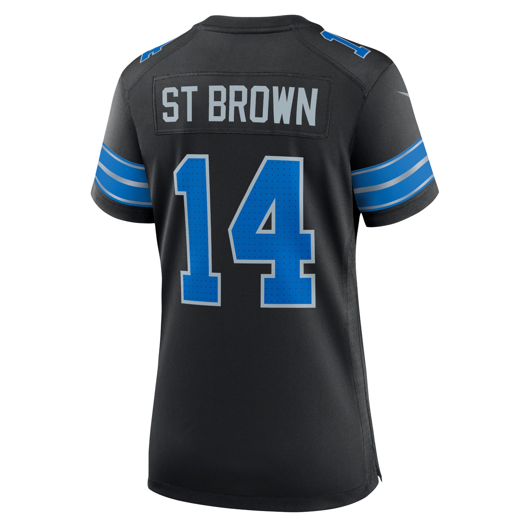 Amon-Ra St. Brown Detroit Lions Women's White Game Jersey - Black - Image 4