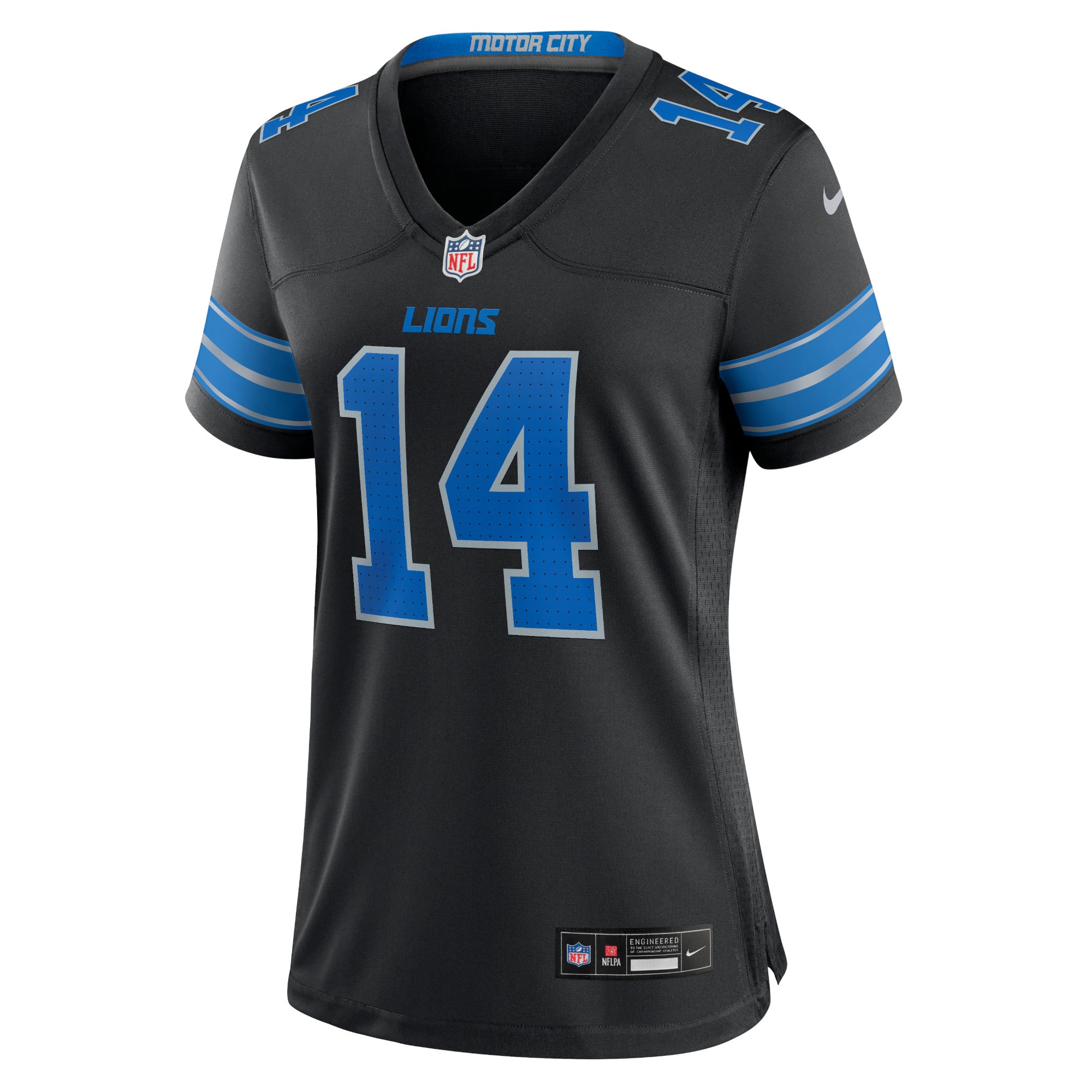 Amon-Ra St. Brown Detroit Lions Women's White Game Jersey - Black - Image 3