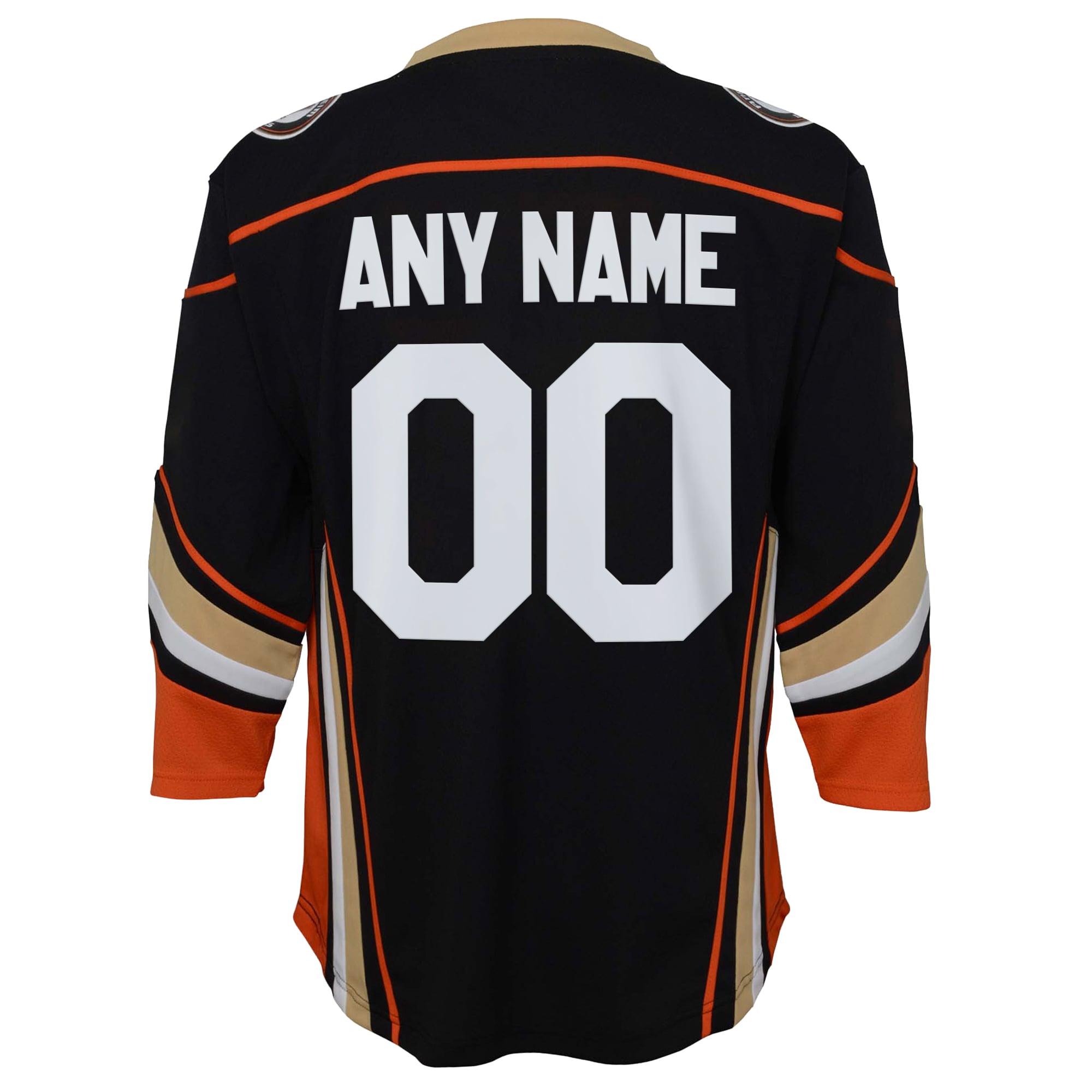 Anaheim Ducks Youth Home Custom Jersey - Black - Image 4