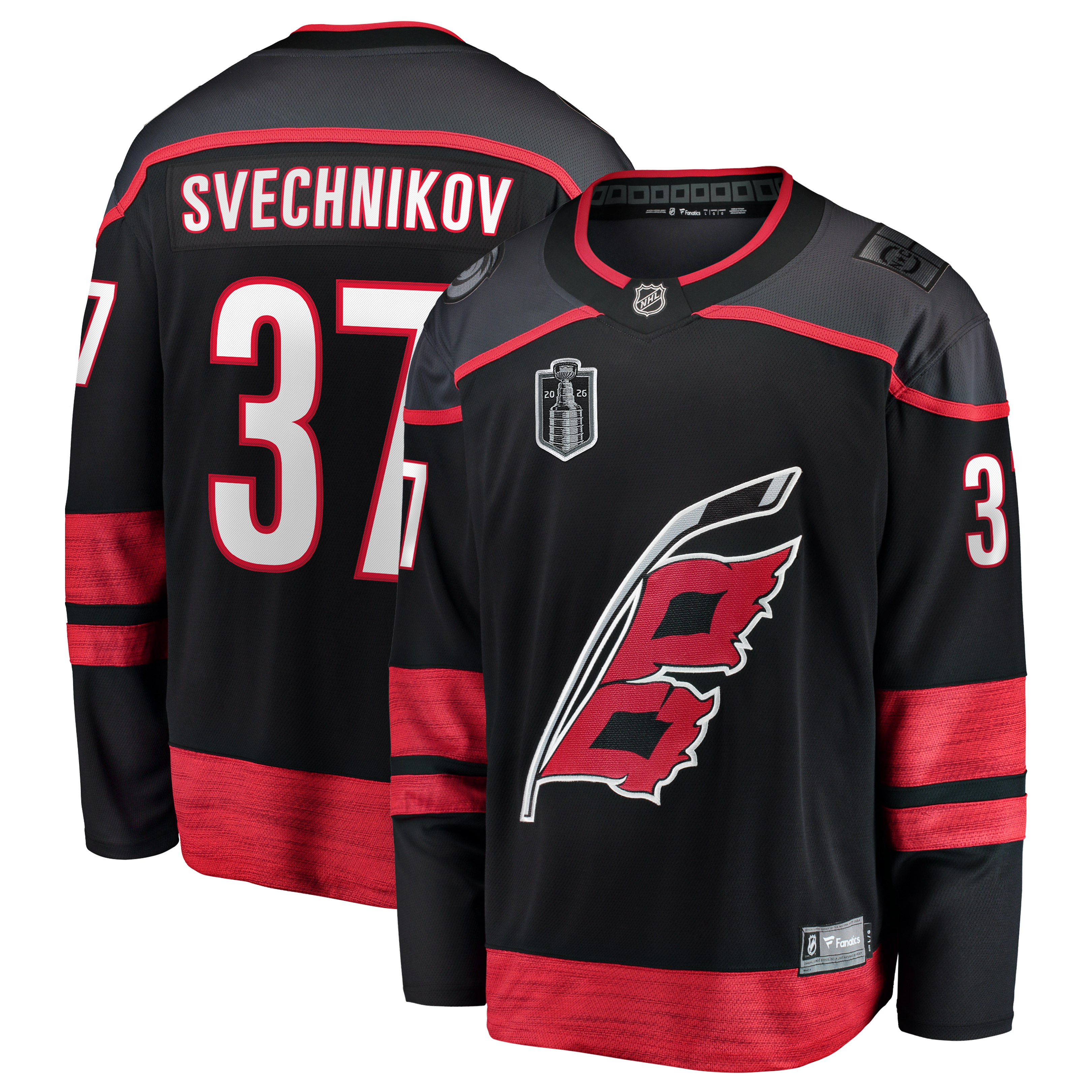 Andrei Svechnikov Carolina Hurricanes 2026 Stanley Cup Final Home Breakaway Jersey - Black - Image 2