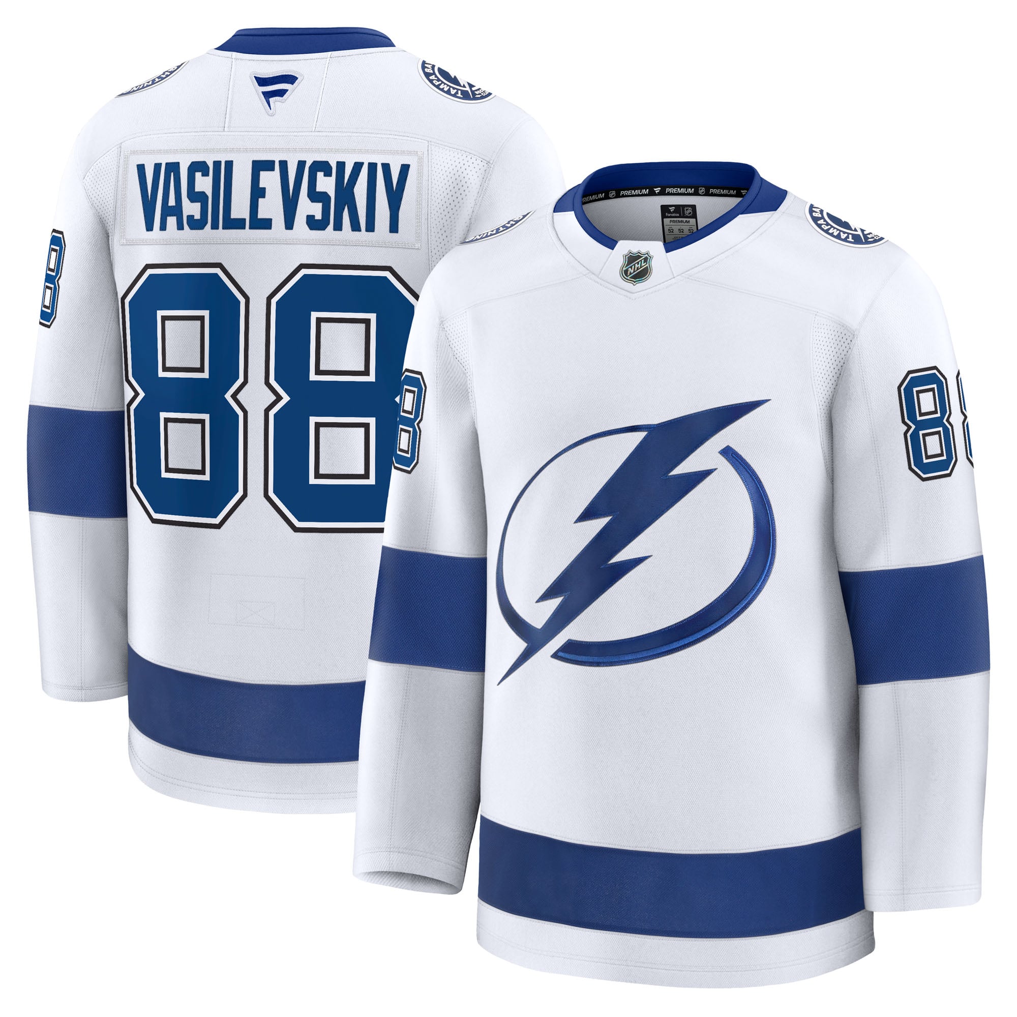 Andrei Vasilevskiy Tampa Bay Lightning Home Premium Jersey - White - Image 2