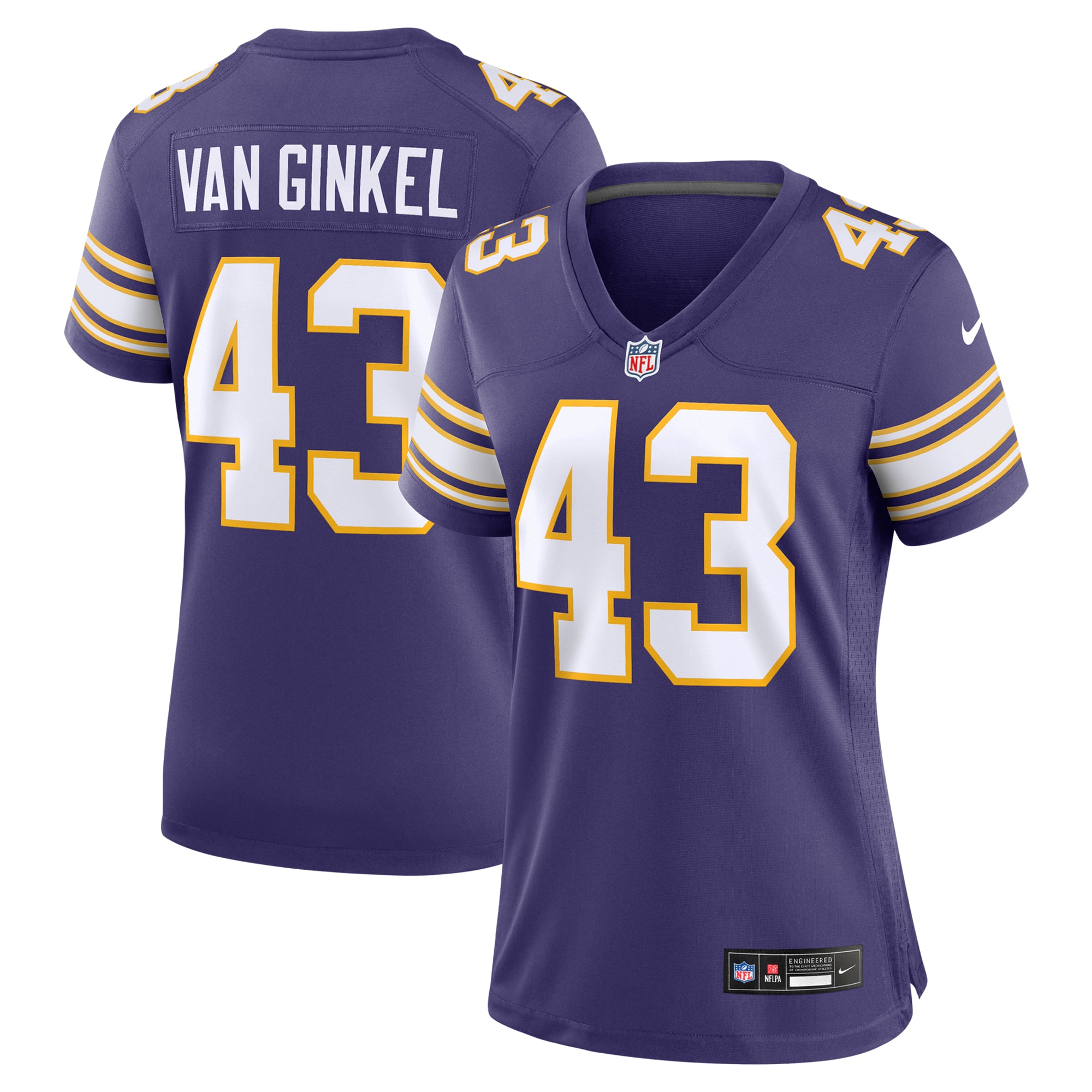 Andrew Van Ginkel Minnesota Vikings Women's Alternate Game Jersey - Purple - Image 2