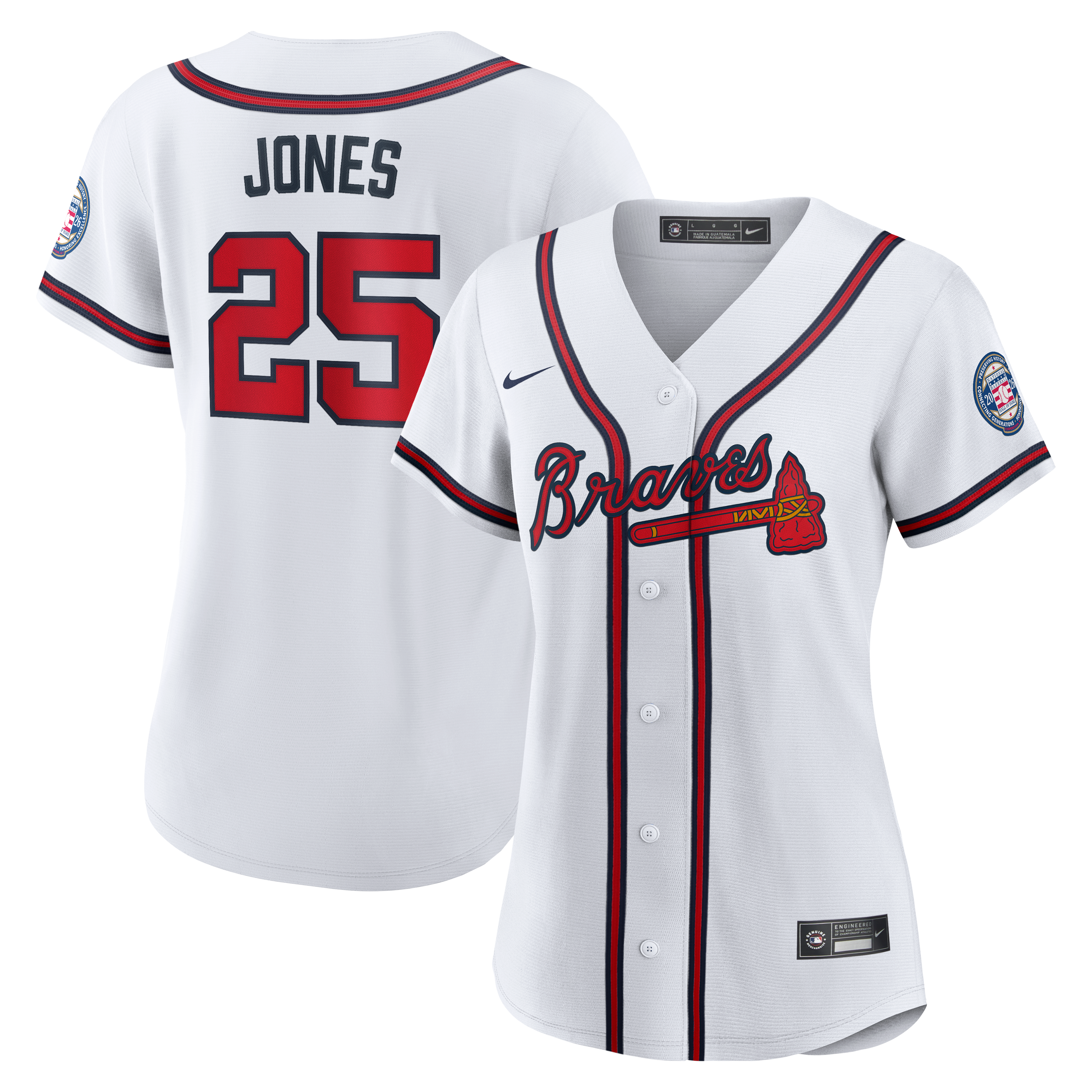 Andruw Jones Atlanta Braves Women's 2026 Baseball Hall of Fame Retired Player Jersey - White