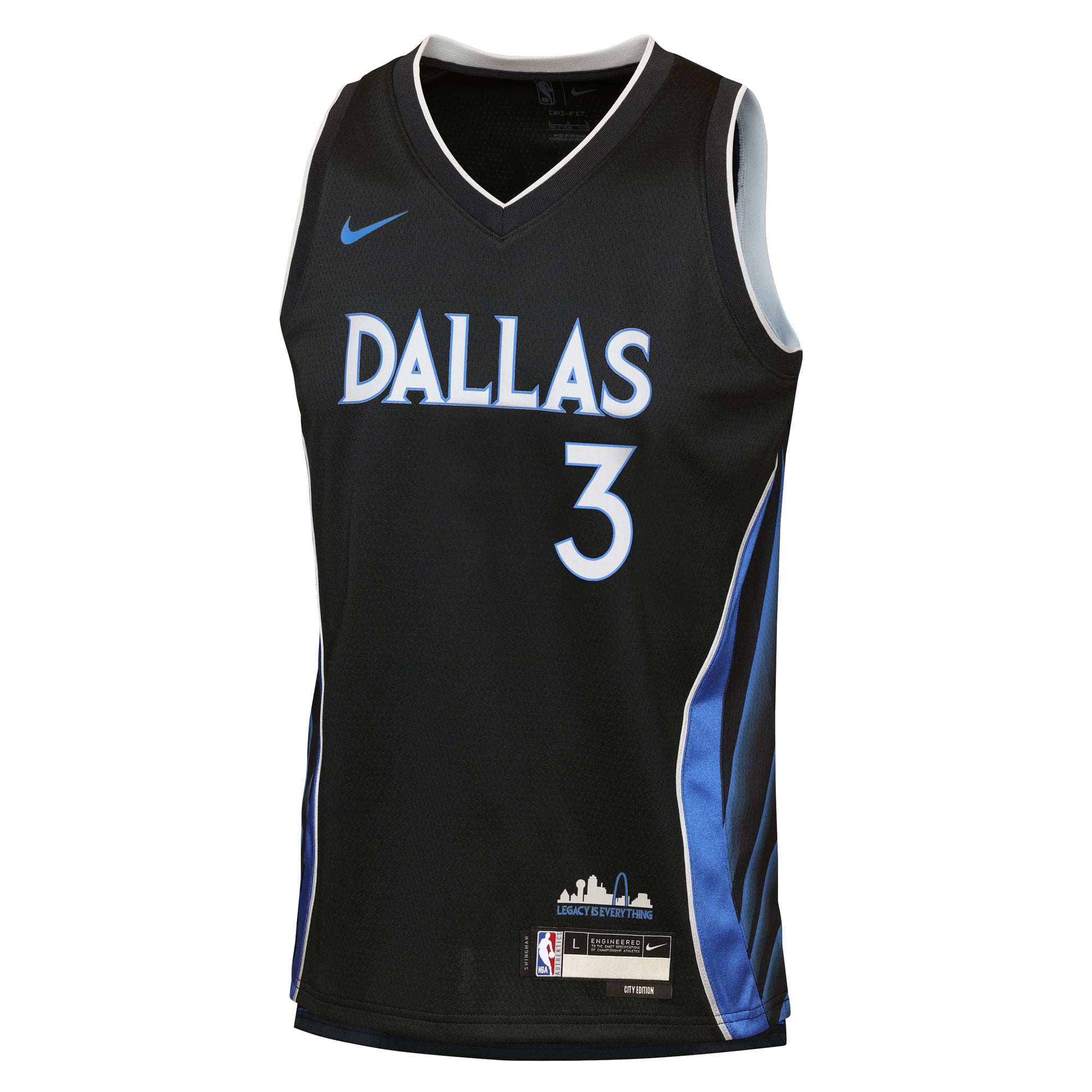 Anthony Davis Dallas Mavericks Youth 2025/26 City Edition Swingman Jersey - Black - Image 3