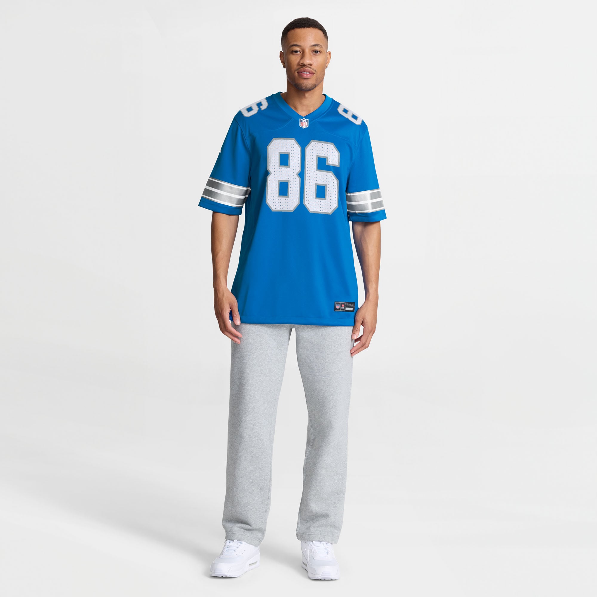 Anthony Firkser Detroit Lions Team Game Jersey - Blue - Image 5