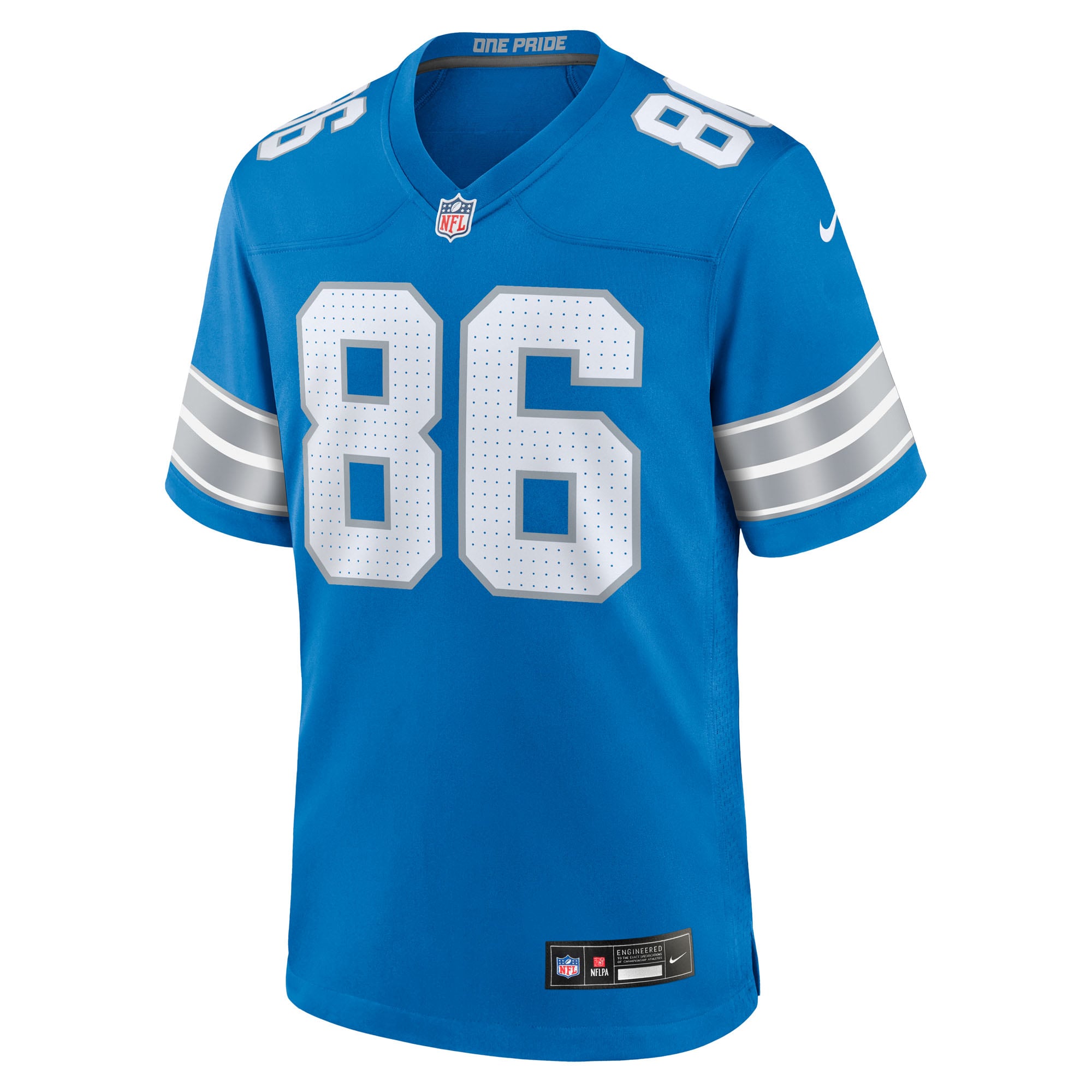 Anthony Firkser Detroit Lions Team Game Jersey - Blue - Image 3