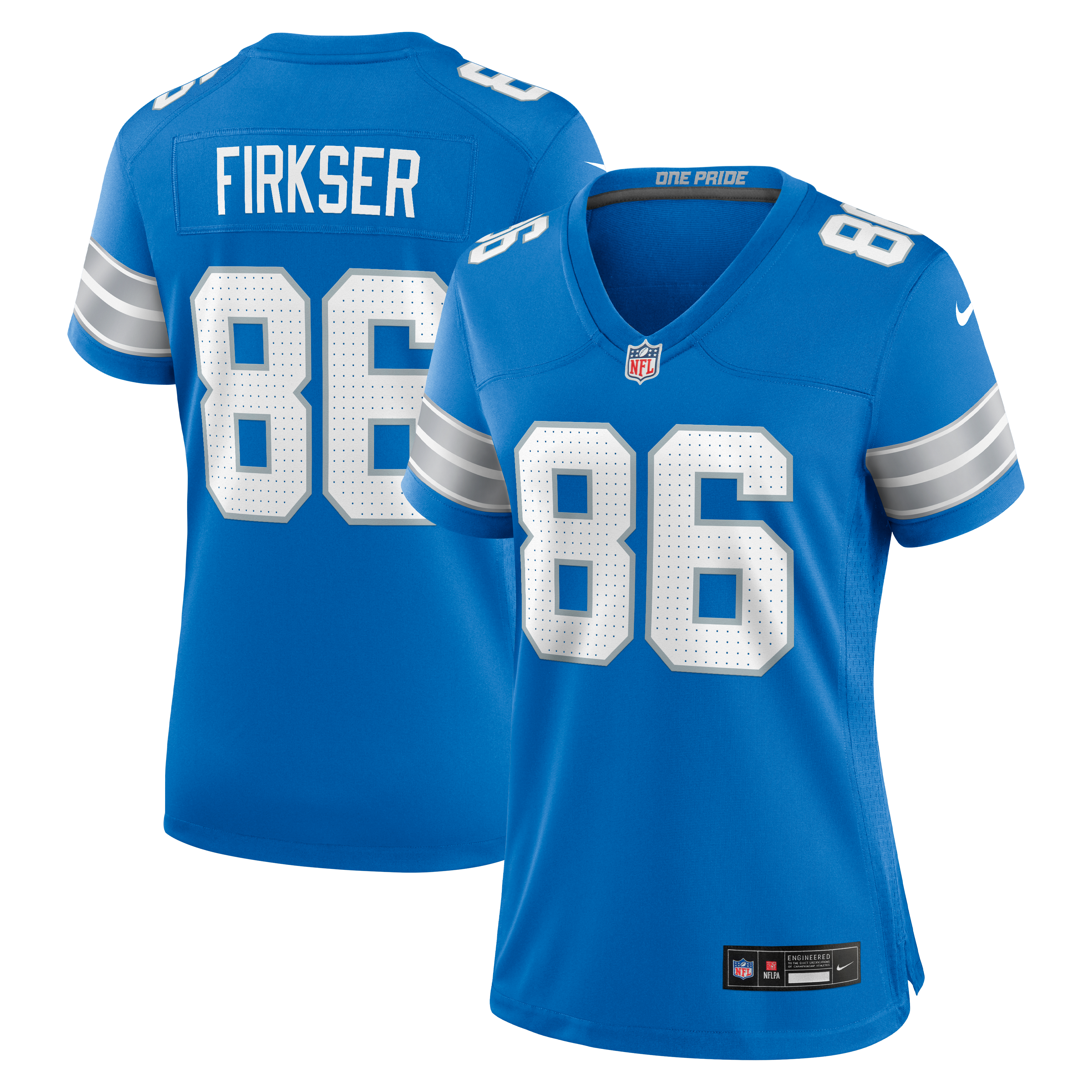 Anthony Firkser Detroit Lions Women's Team Game Jersey - Blue - Image 2