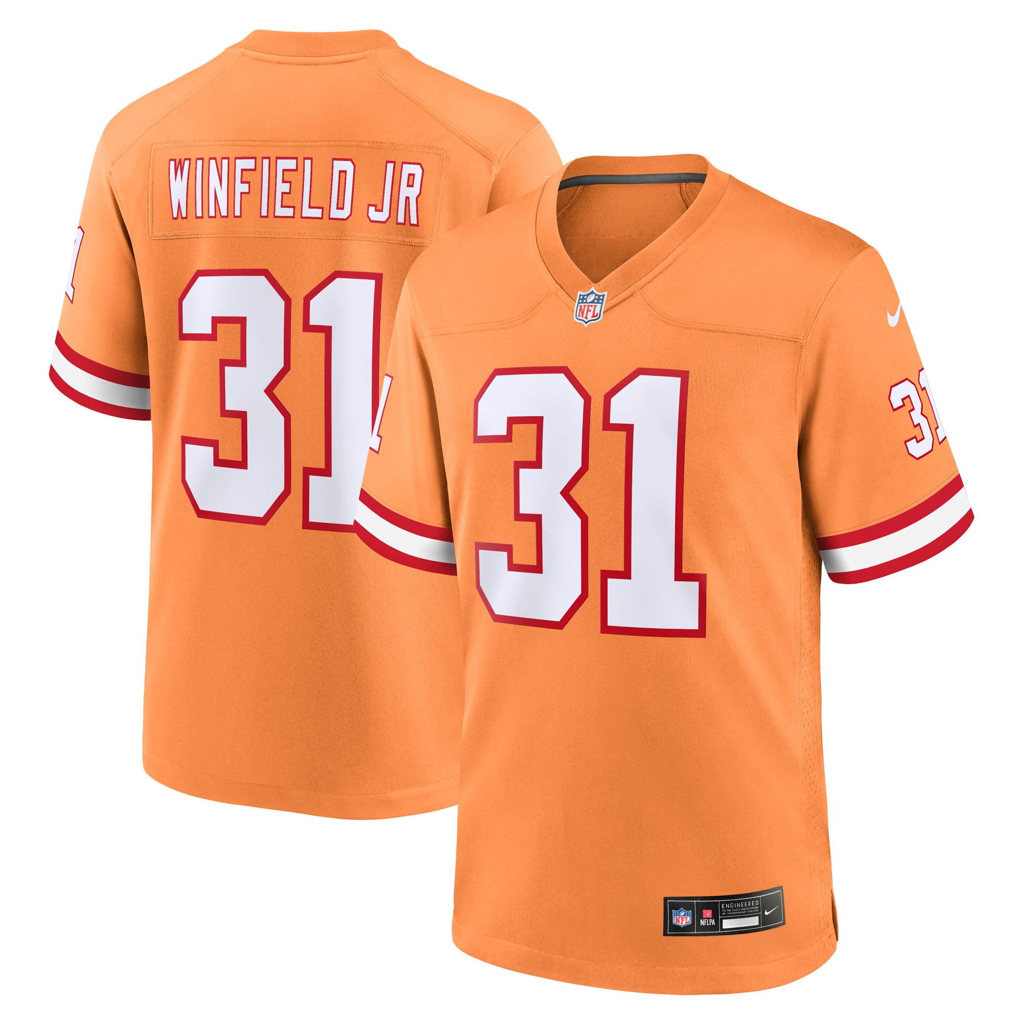 Antoine Winfield Jr. Tampa Bay Buccaneers Throwback Game Jersey - Orange - Image 2