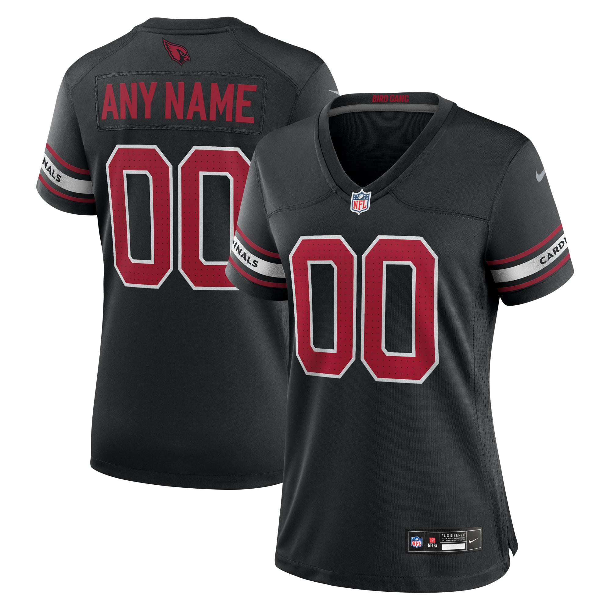 Arizona Cardinals Women's Alternate Custom Game Jersey - Black - Image 2