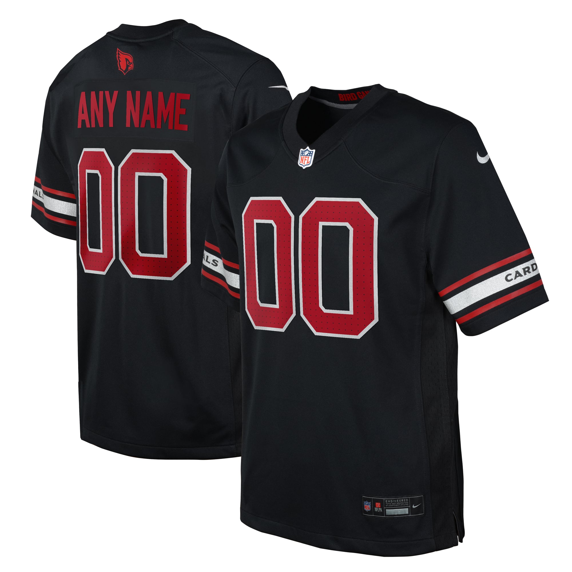Arizona Cardinals Youth Alternate Custom Game Jersey - Black - Image 2