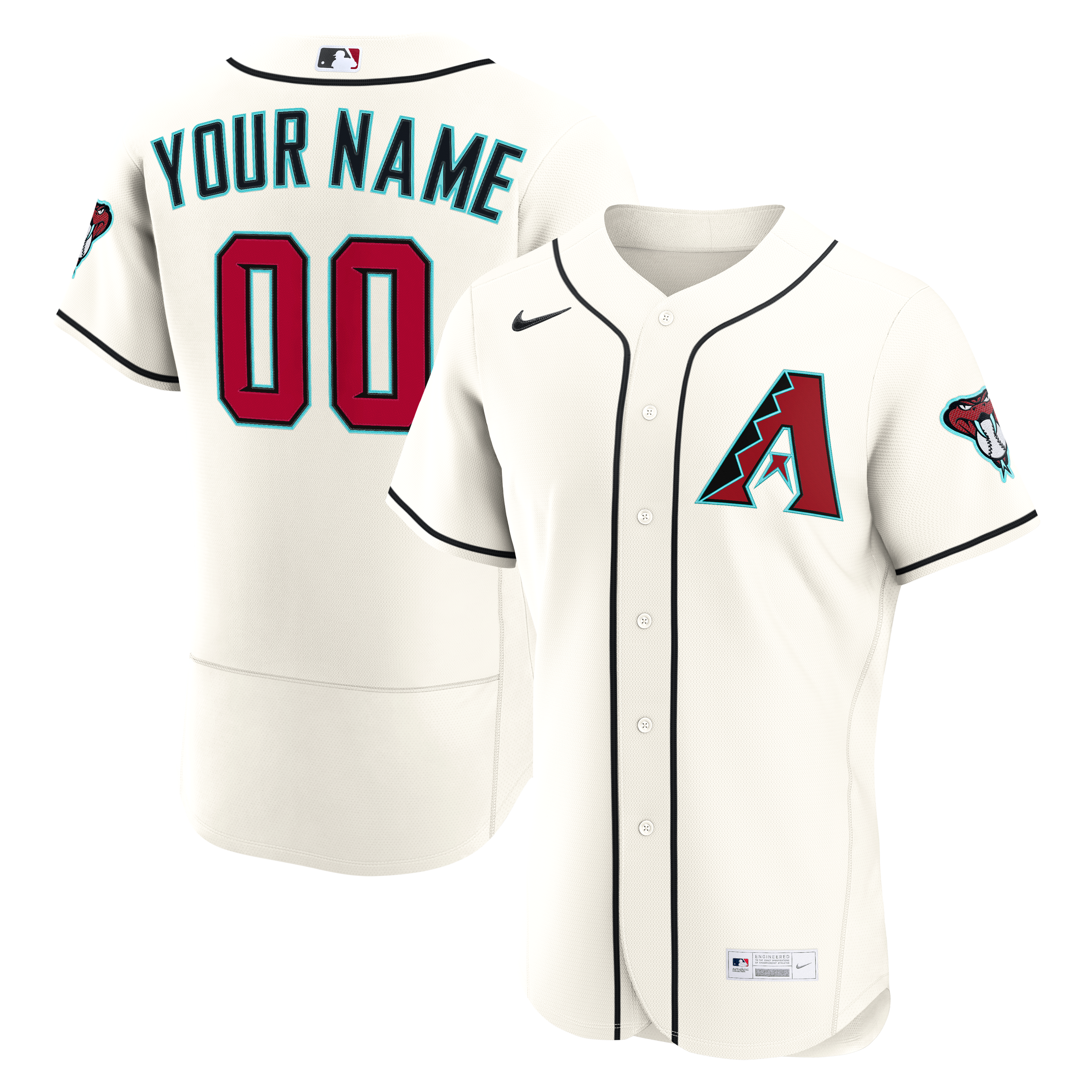 Arizona Diamondbacks Home Custom Jersey - Cream