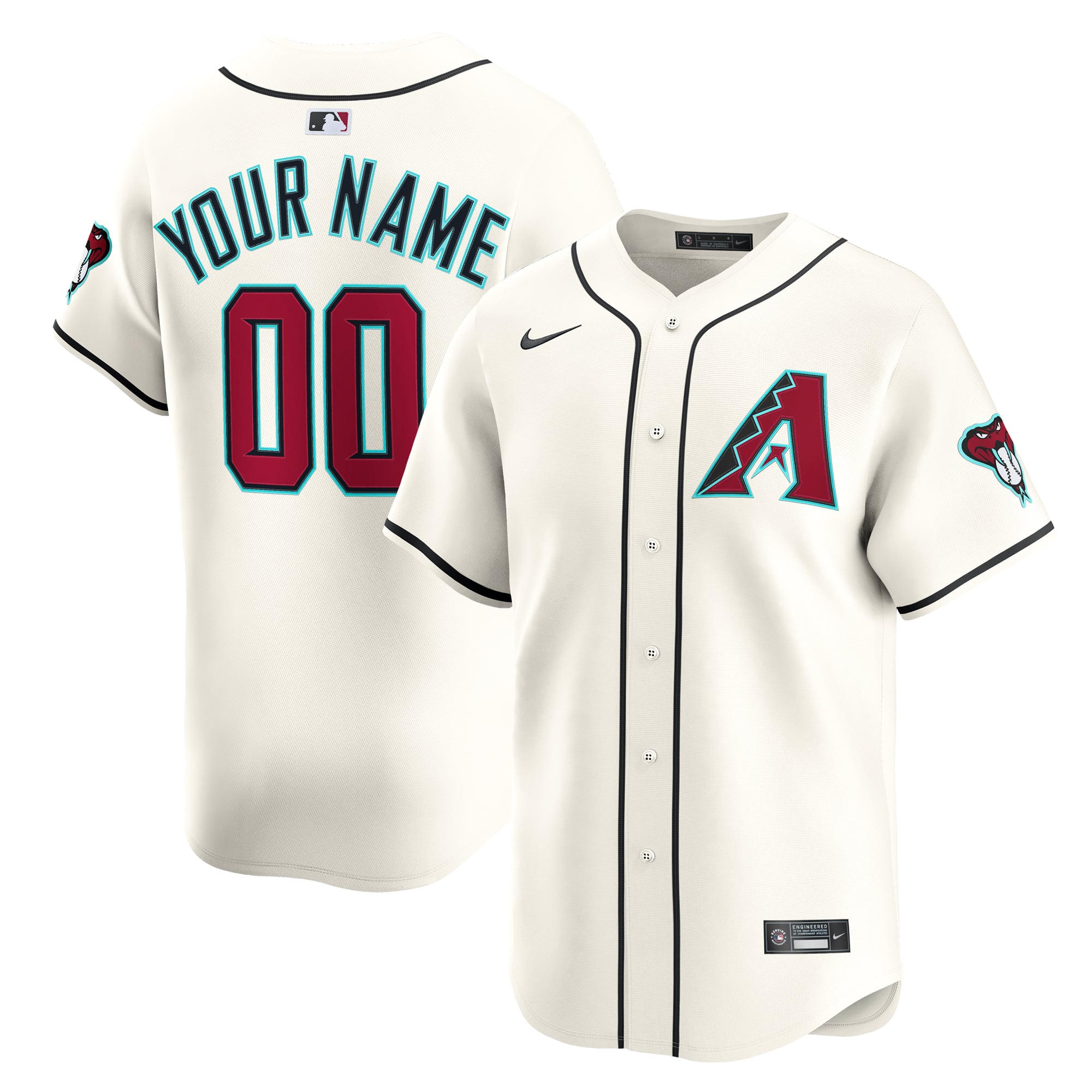Arizona Diamondbacks Youth Home Custom Limited Jersey - White - Image 2