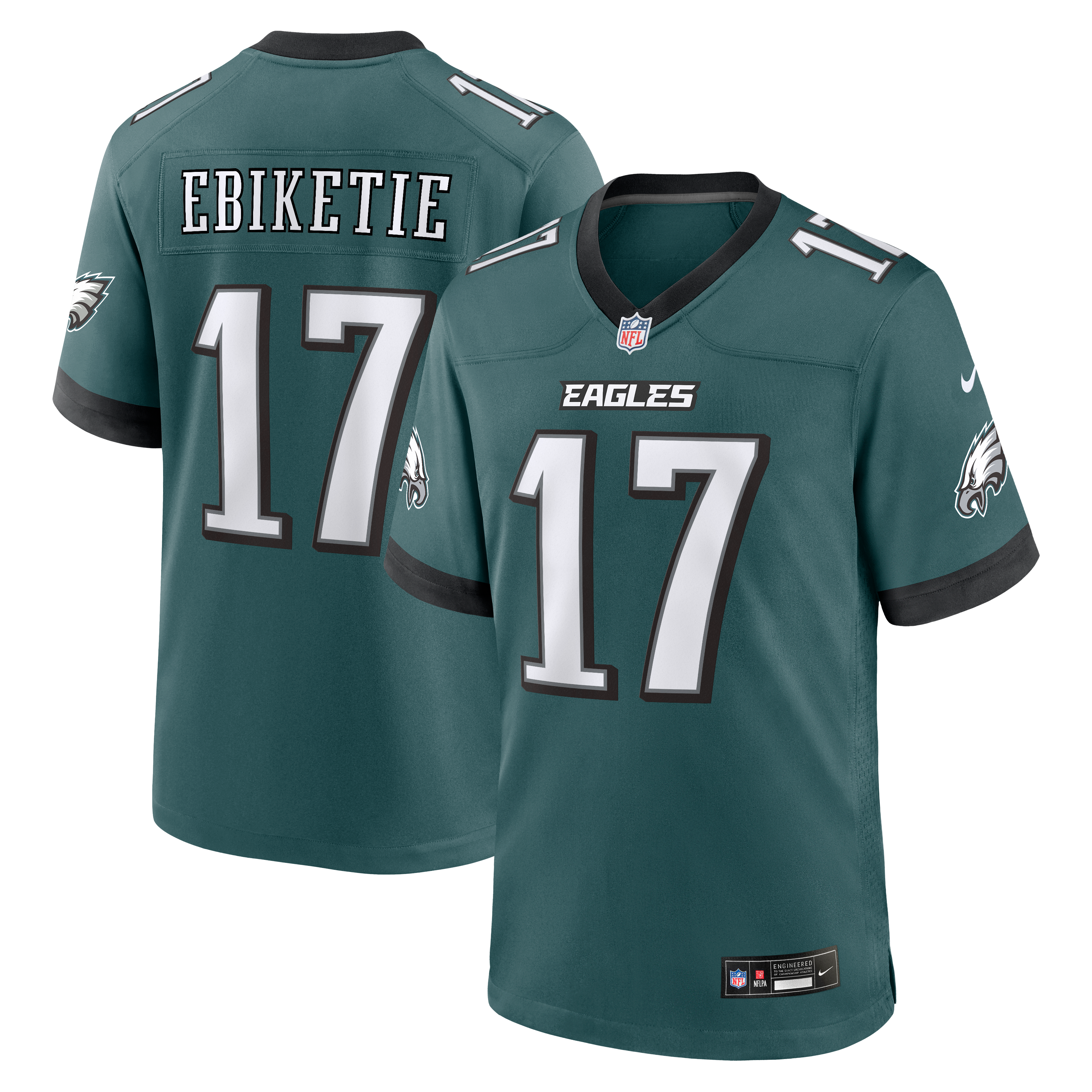Arnold Ebiketie Philadelphia Eagles Team Game Jersey - Midnight Green