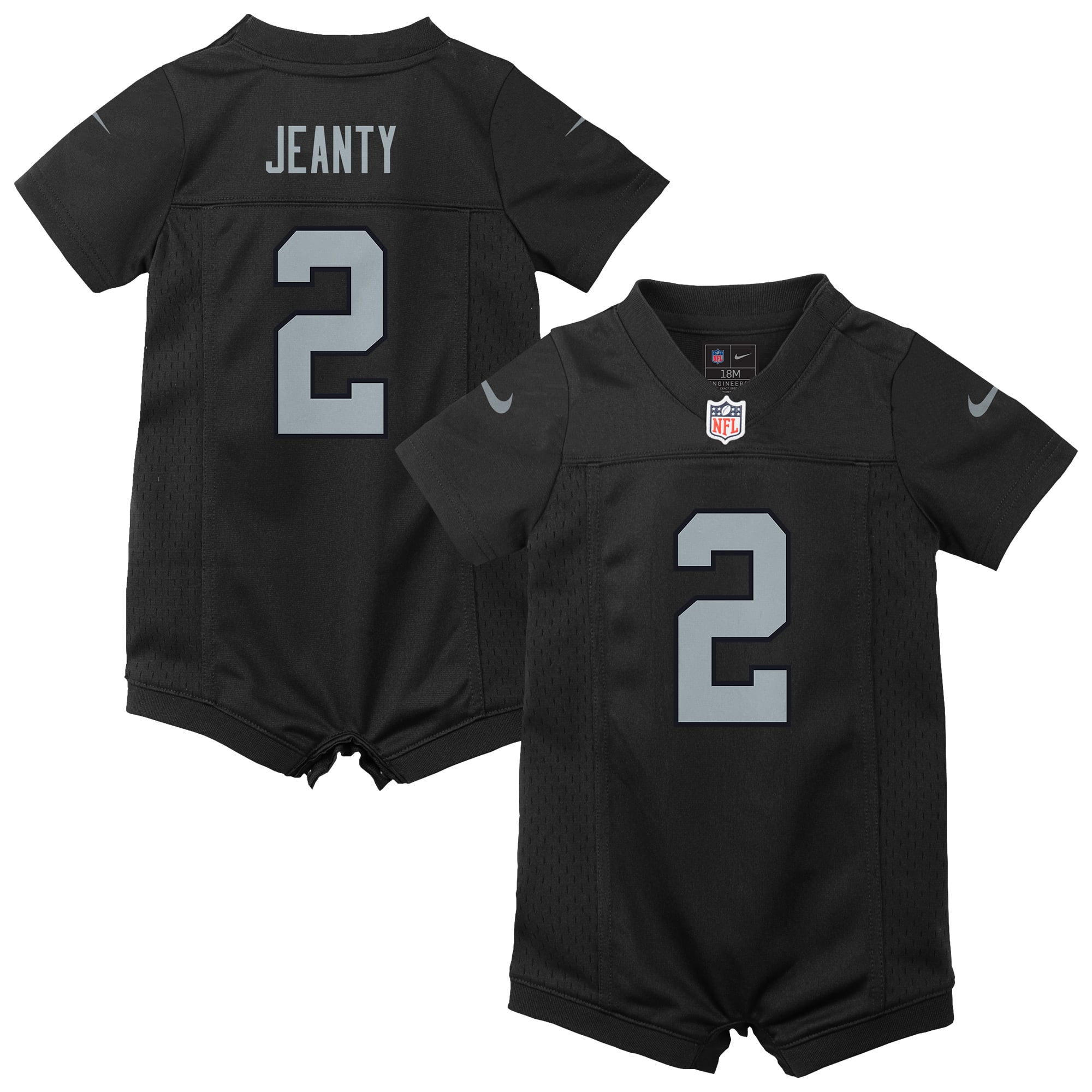 Ashton Jeanty Las Vegas Raiders Newborn Romper Game Jersey - Black