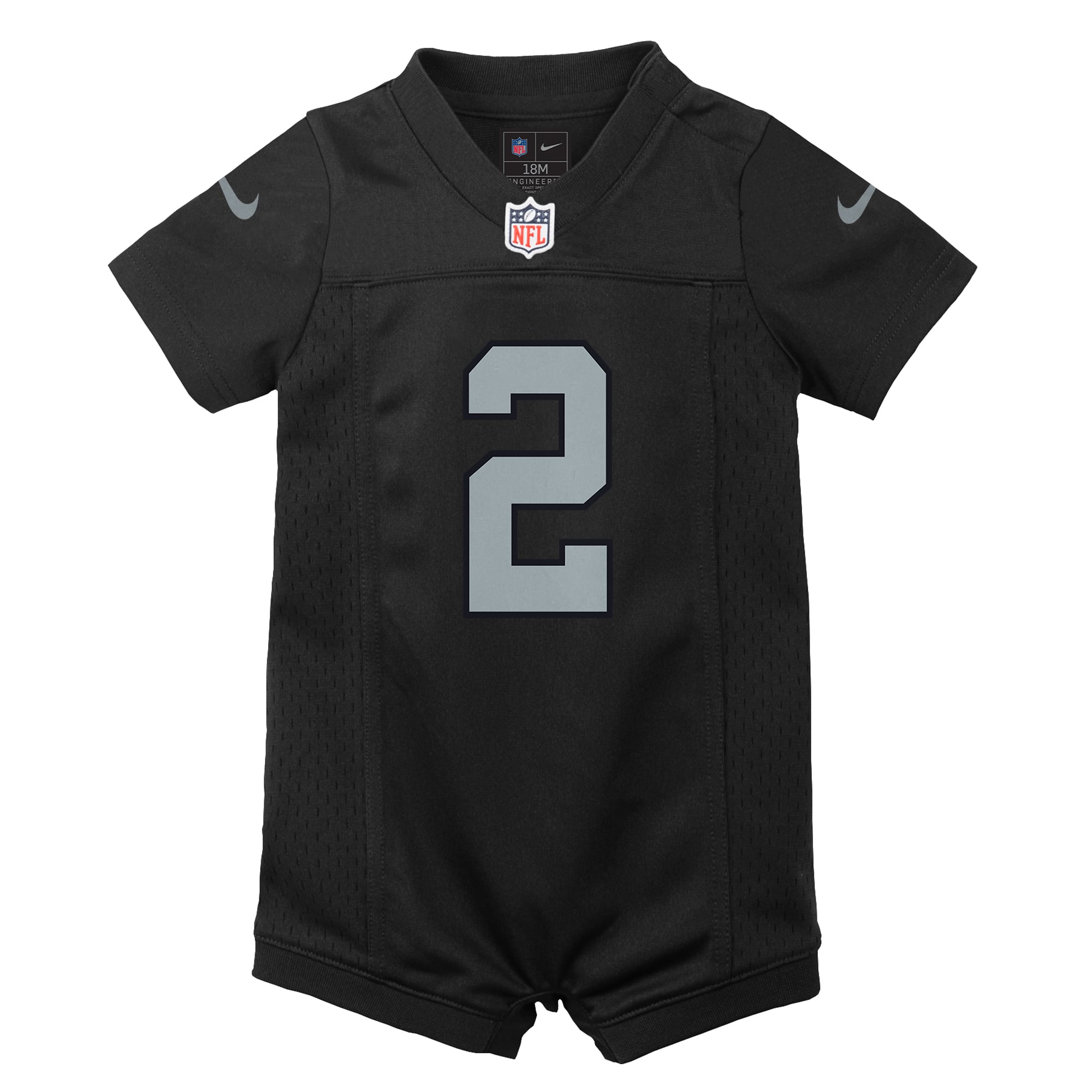Ashton Jeanty Las Vegas Raiders Newborn Romper Game Jersey - Black - Image 3