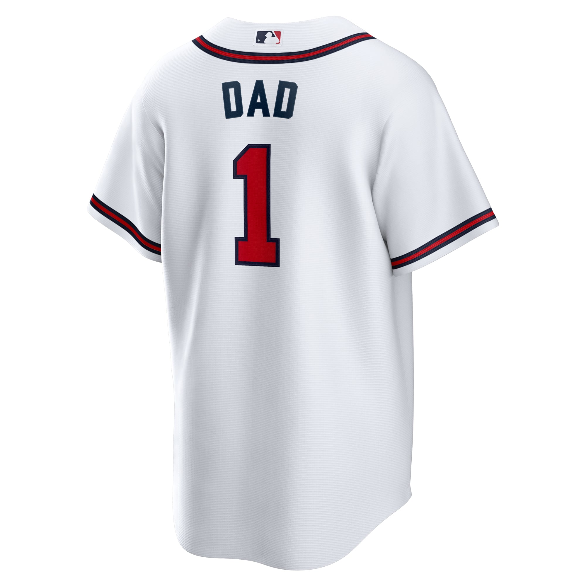 Atlanta Braves #1 Dad Home Jersey - White - Image 4