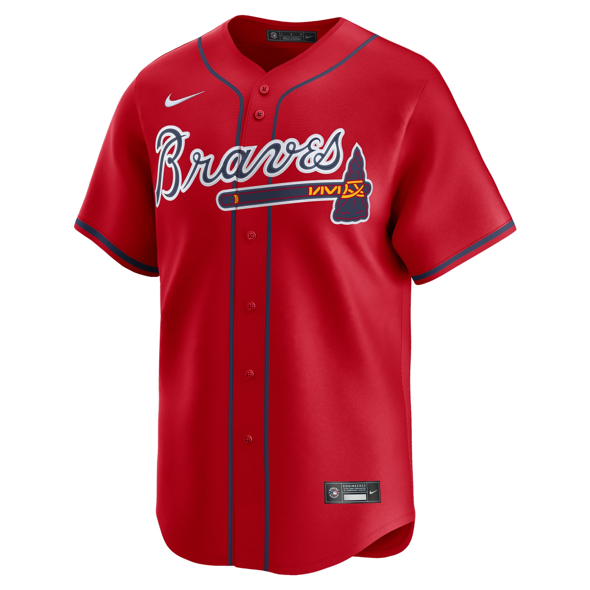 Atlanta Braves Alternate Limited Custom Jersey - Red - Image 3