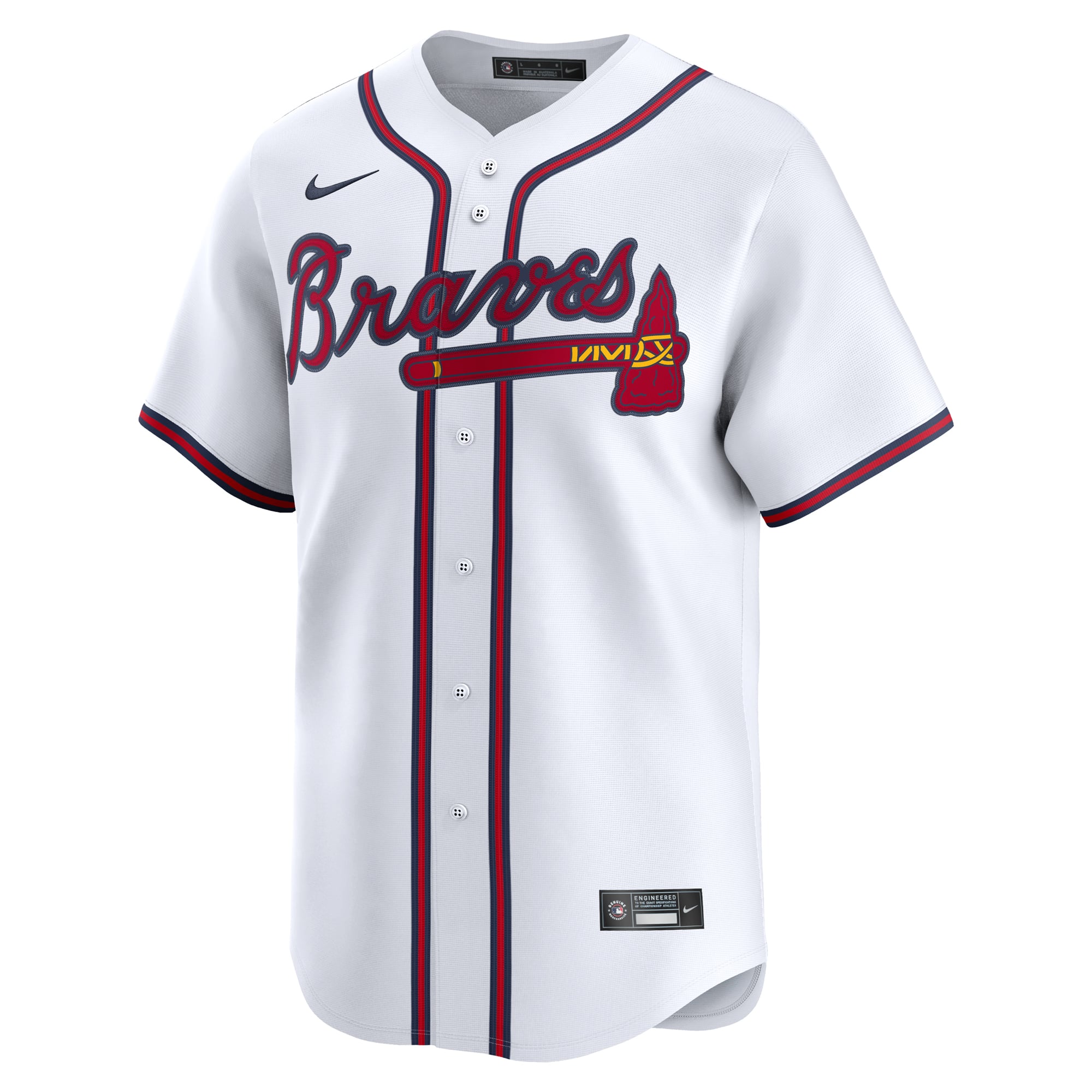 Atlanta Braves Alternate Limited Custom Jersey - White - Image 3
