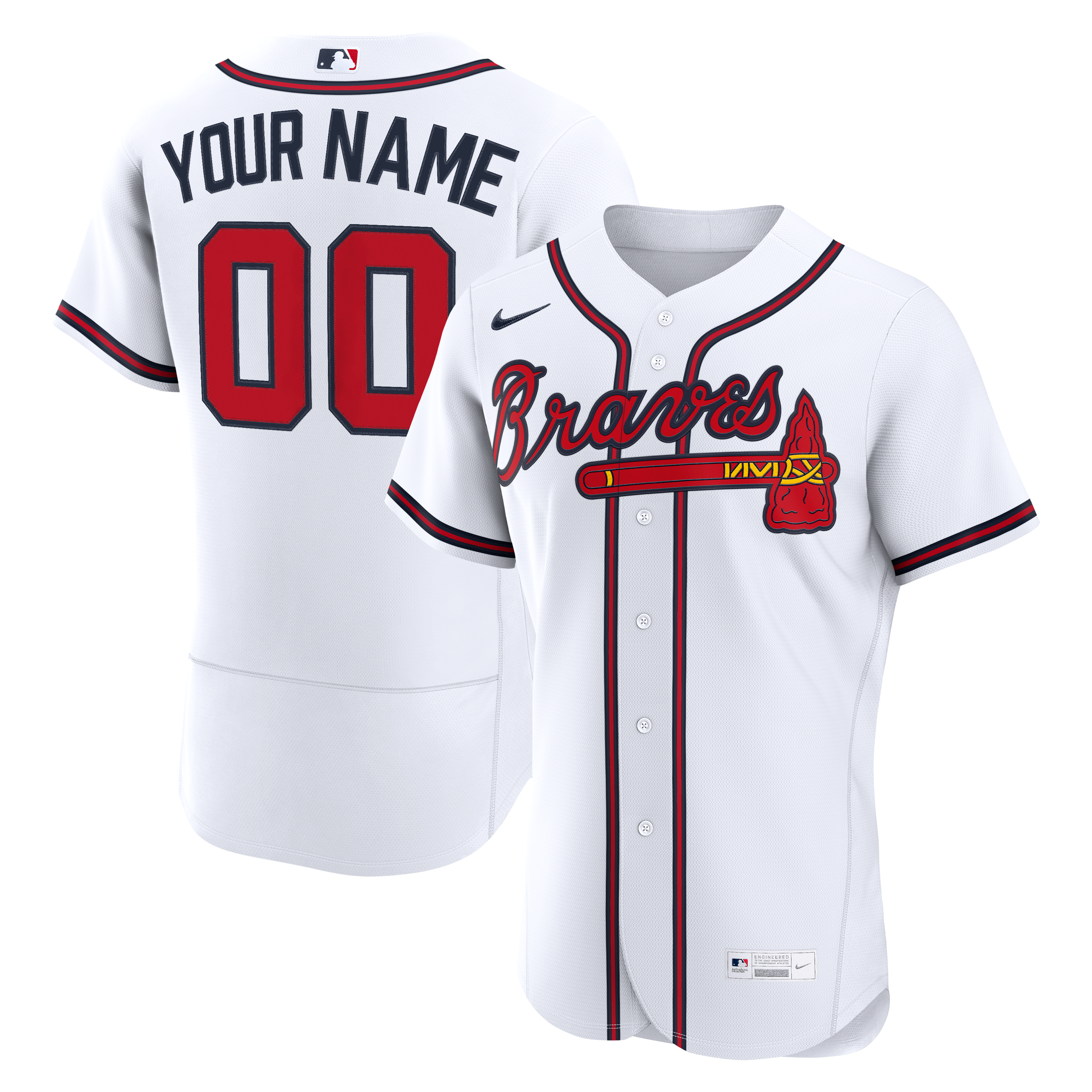 Atlanta Braves Home Custom Jersey - White